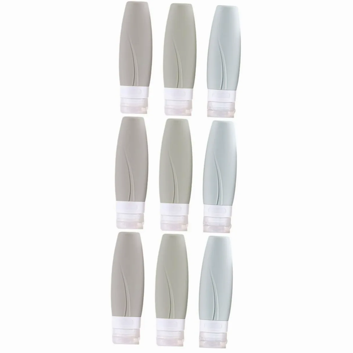 DOITOOL 9pezzi Bottiglie Di Silicone Ricaricabili Da Contenitori Portatili Per Lozione e Shampoo Per Viaggi e Attività All Aperto Include Borsa Pvc