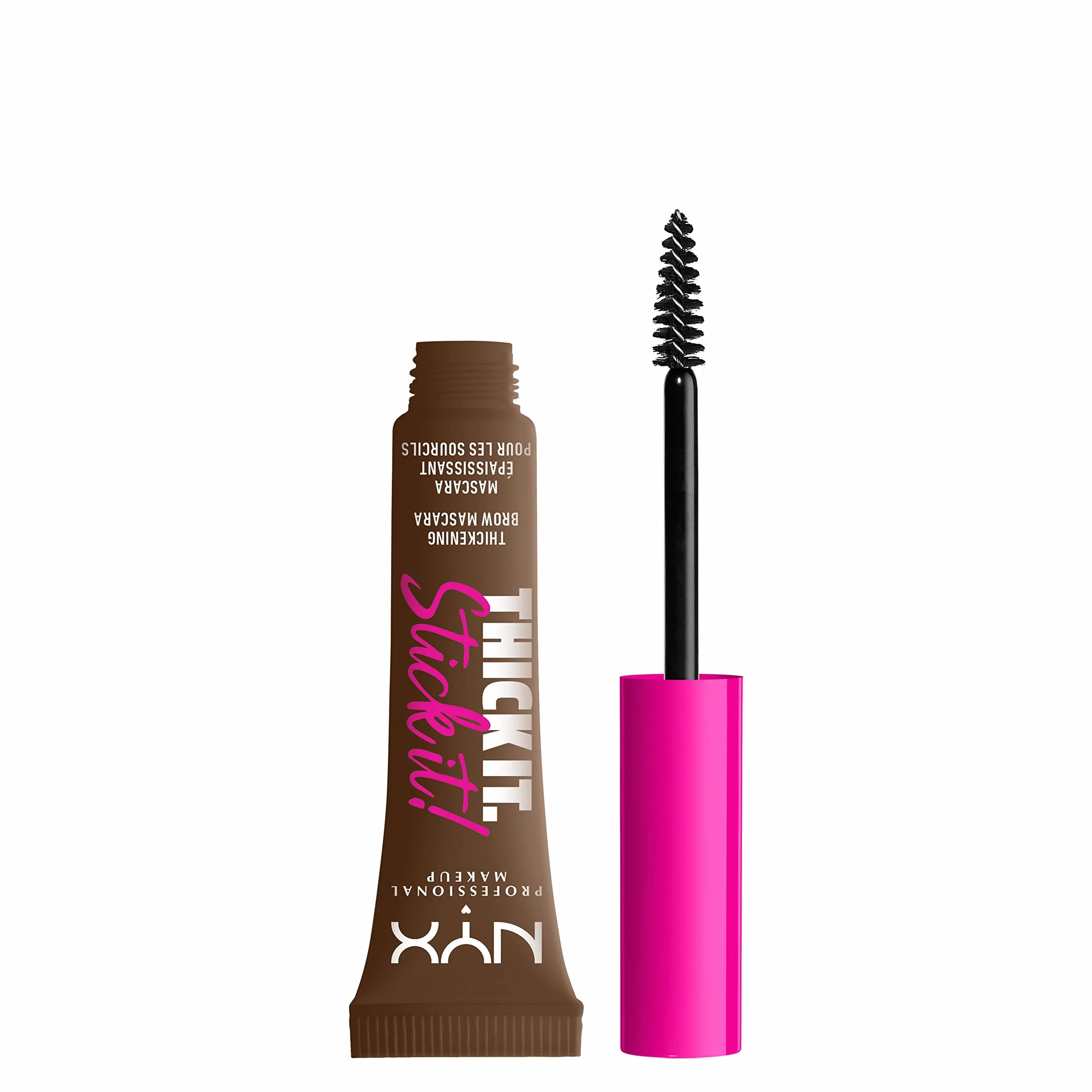NYX Professional Makeup Thick It. Stick It! Mascara per Sopracciglia, Colora e Infoltisce per 16H di Durata, Brunette