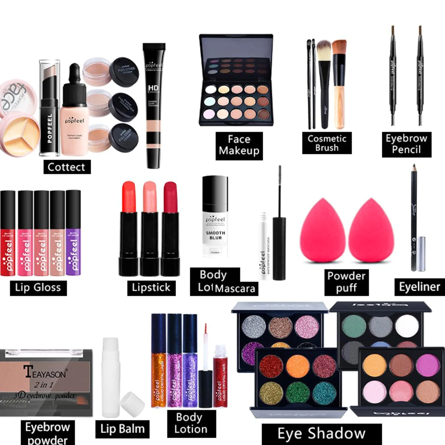 Kit per Trucco Completo, 37 Pezzi Cosmetico Valigetta per Principianti con Ombretti Correttore Rossetto Lucidalabbra Fard ecc - Sorpresa Regalo Trousse di Trucchi, per l'uso quotidiano e viaggio#3