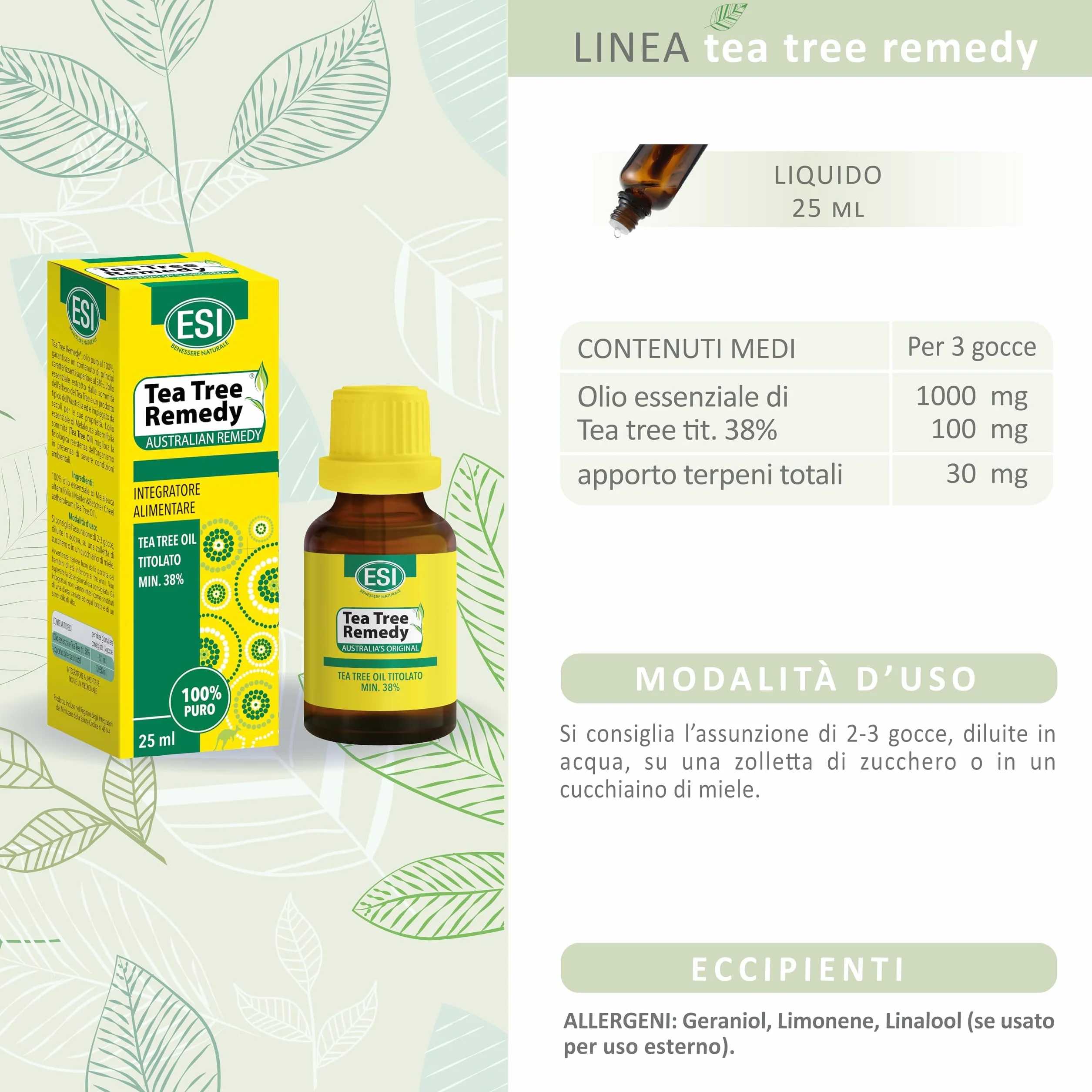 ESI Tea Tree Remedy Oil Integratore Alimentare 25 ml