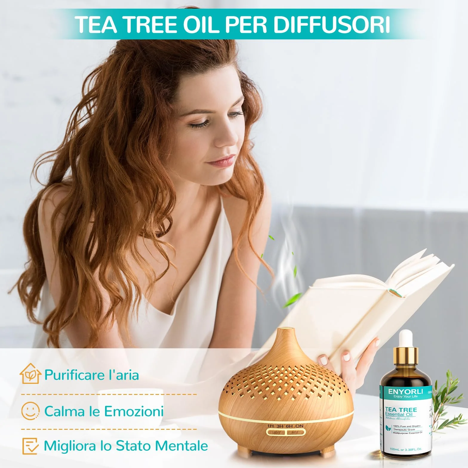 Tea Tree Olio Essenziale 100mL Naturale per Pelle Viso Capelli Unghie Aromaterapia