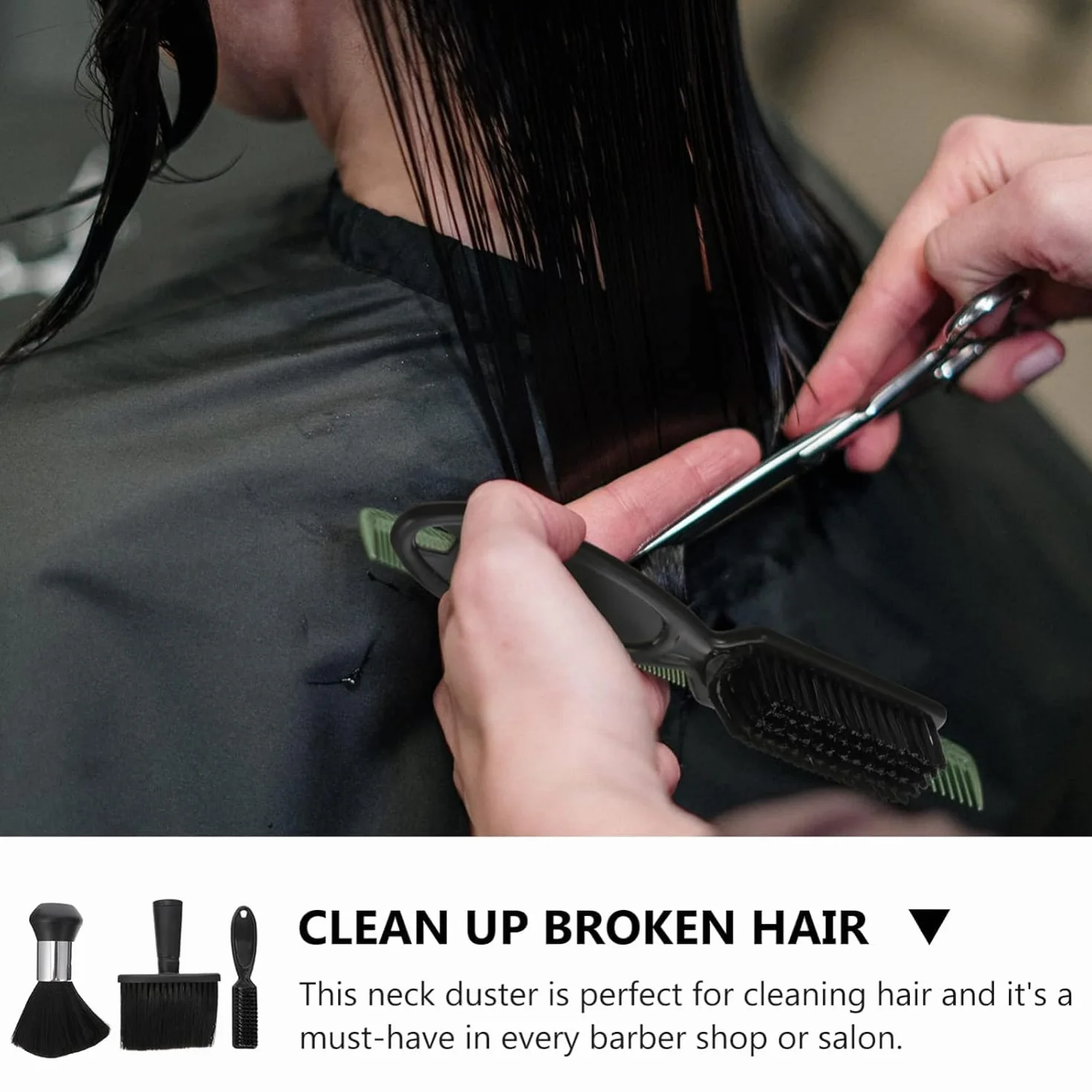 Set di 3 spazzole da taglio per capelli, spazzola per il collo, spazzole per la rimozione della polvere, spazzole per parrucchiere per la pulizia dei capelli e la rimozione della polvere nel
