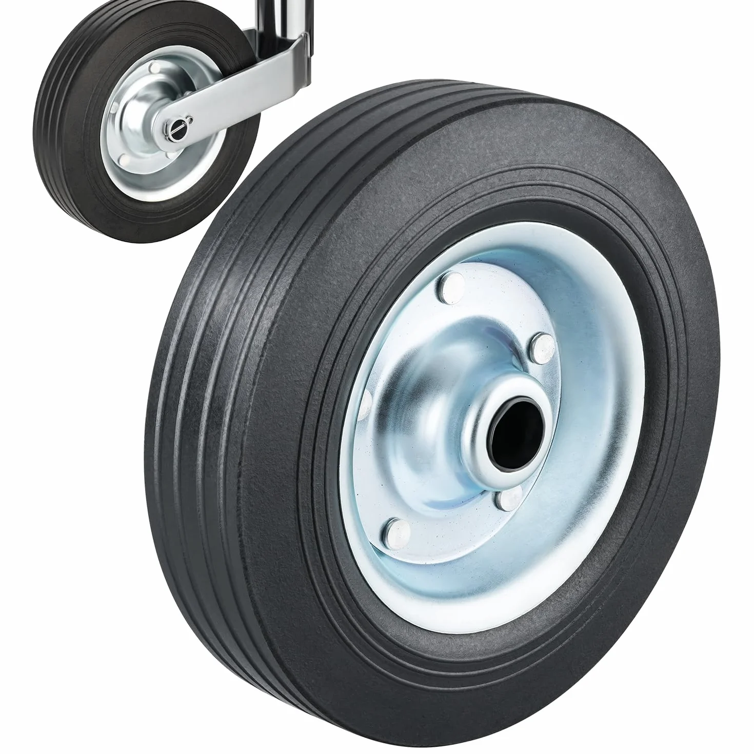 Ruota di scorta per rimorchi 200x50mm gomma piena cerchione acciaio 150 kg
