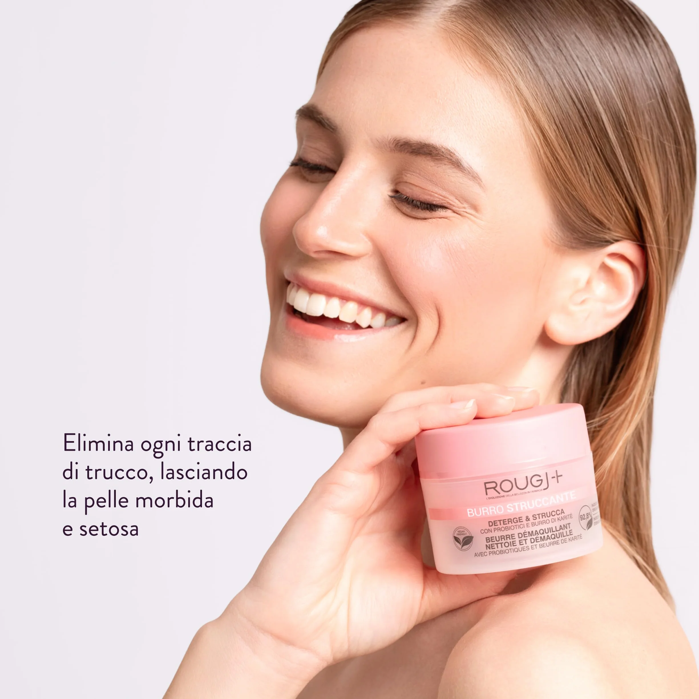 Burro Struccante Viso e Occhi Detergente Trucco Waterproof Texture Balsamo Trasformabile con Karité Mandorle Vinacciolo Made in Italy