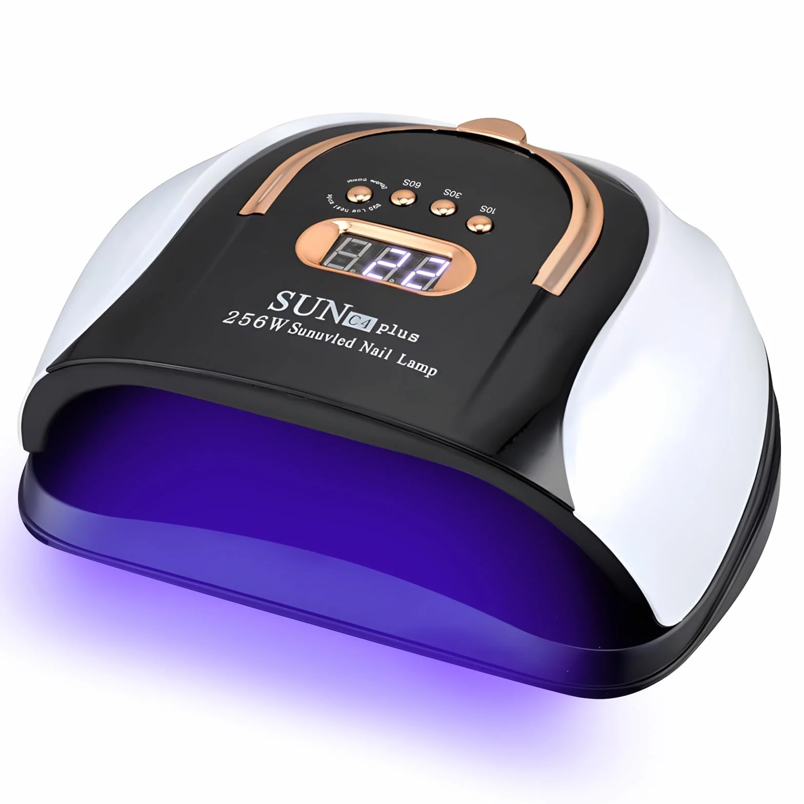 256W Lampada Profesional Unghie LED UV, Asciugatrice per Gel con 4 Impostazioni Timer e Sensore Automatico, Asciuga Smalto con 57 Perline Luminose & Display LCD per Manicure e Pedicure