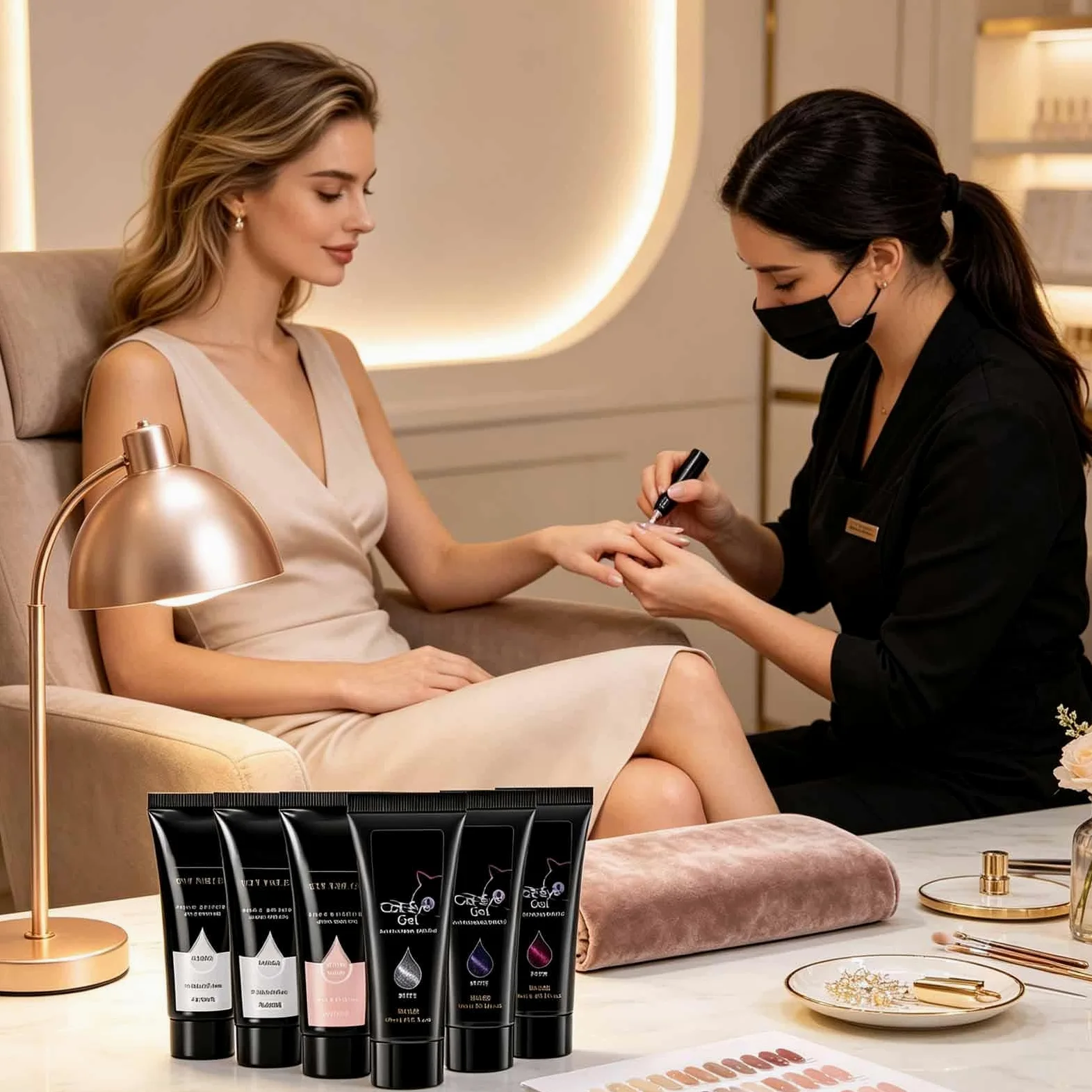Kit Gel Per Estensioni Unghie Unghie Lunga Tenuta 5 Colori | Set Gel Costruttore Base Colla per Salone Casa Scultura e Stampaggio Donne Ragazze Adulti e Principianti