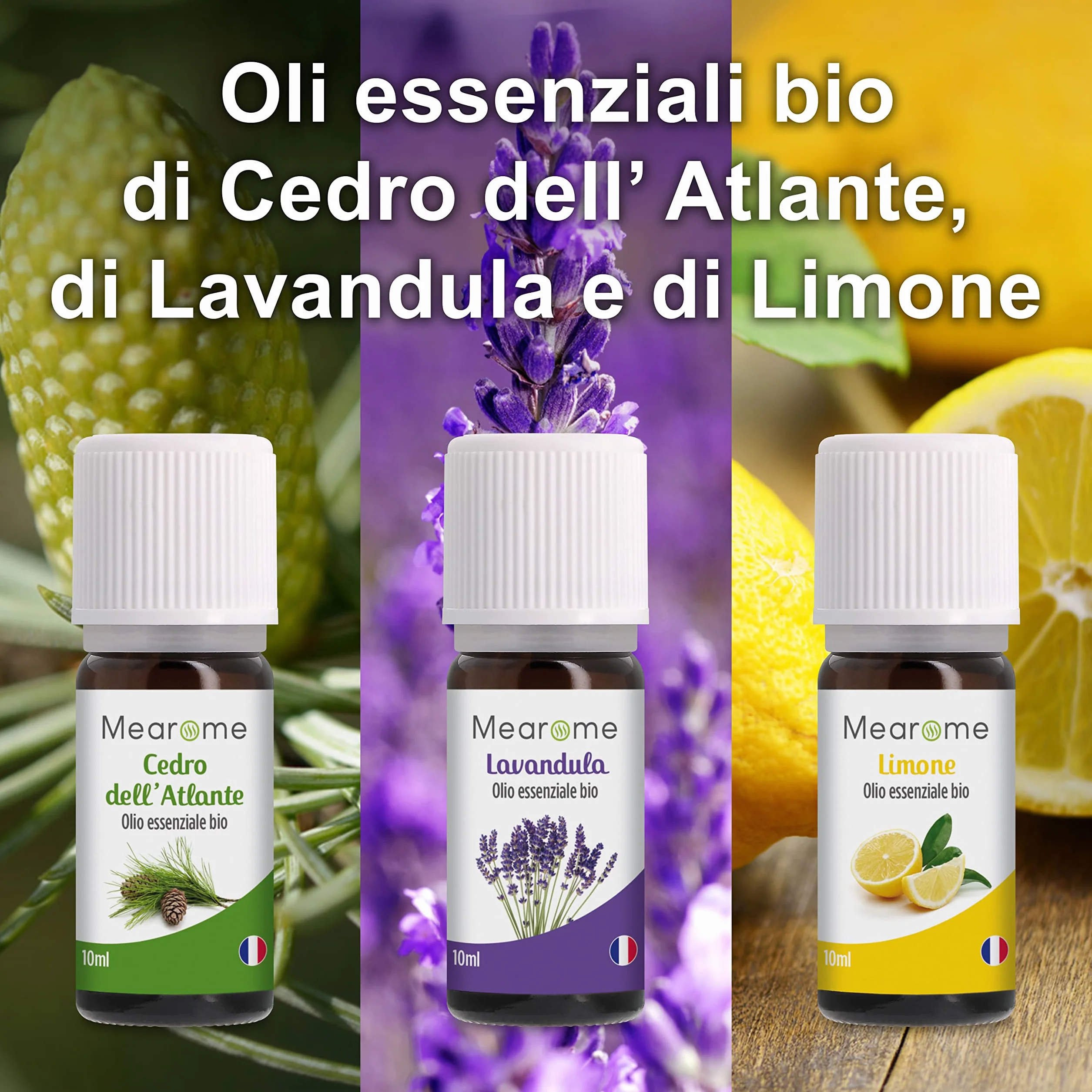Nutrimea Oli Essenziali Biologici Cofanetto 8x10ml Aromaterapia Lavanda Eucalipto Menta