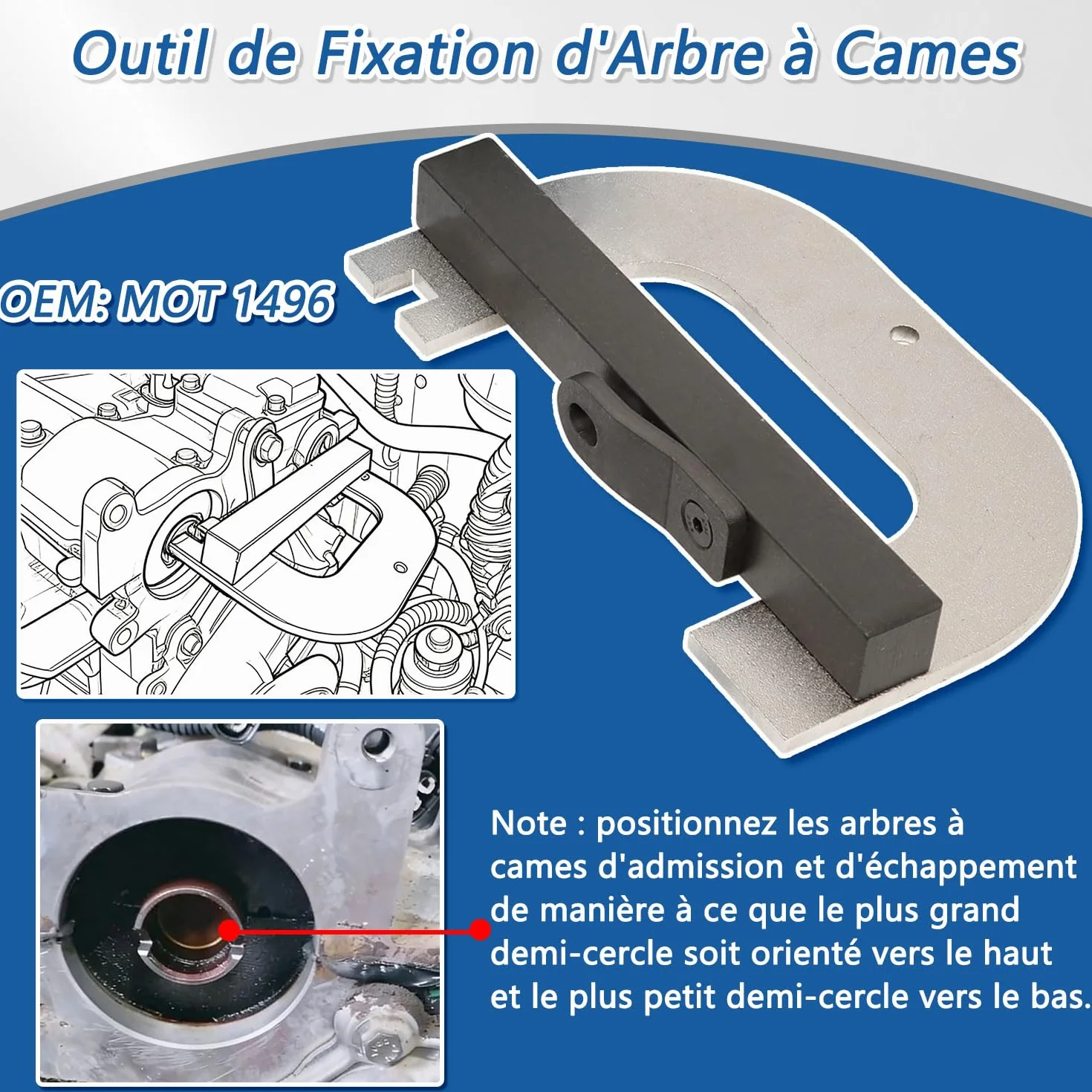 DPTOOL Strumenti di bloccaggio fasatura albero a camme Compatibile Renault Clio Laguna Megane 1.4 1.6 1.8 2.0 16V K4J K4M F4P F4R
