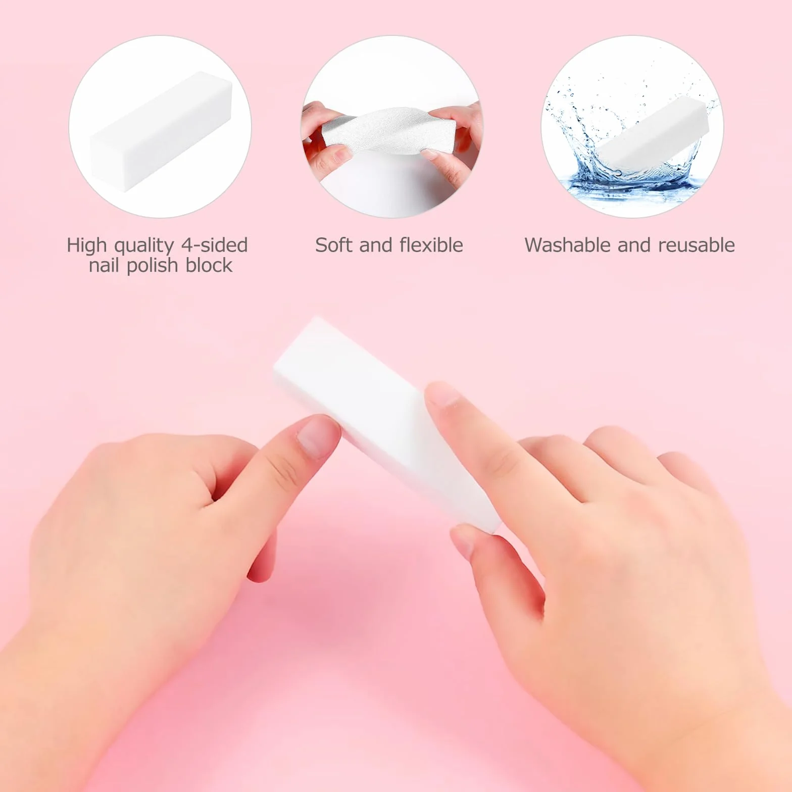 Carehabi 30 Pezzi Lime per Unghie e Buffer per Unghie, Lima 100/180 Unghie Professionali, Buffer Unghie Professionale per Salone Unghie, Nail Art Fai da te a Casa