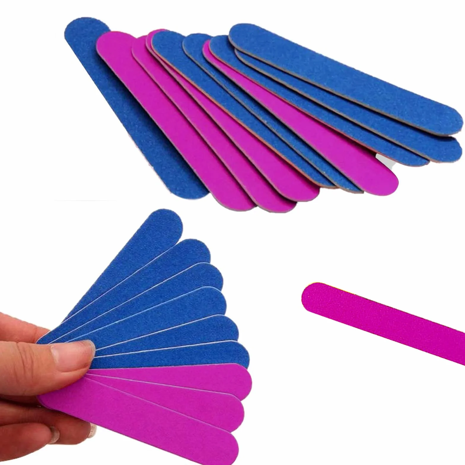 100 mini lime per unghie a doppia faccia grana 180/240, portatile professionale per chiodi, lima per unghie, strumenti per lo styling delle unghie per la casa e il salone