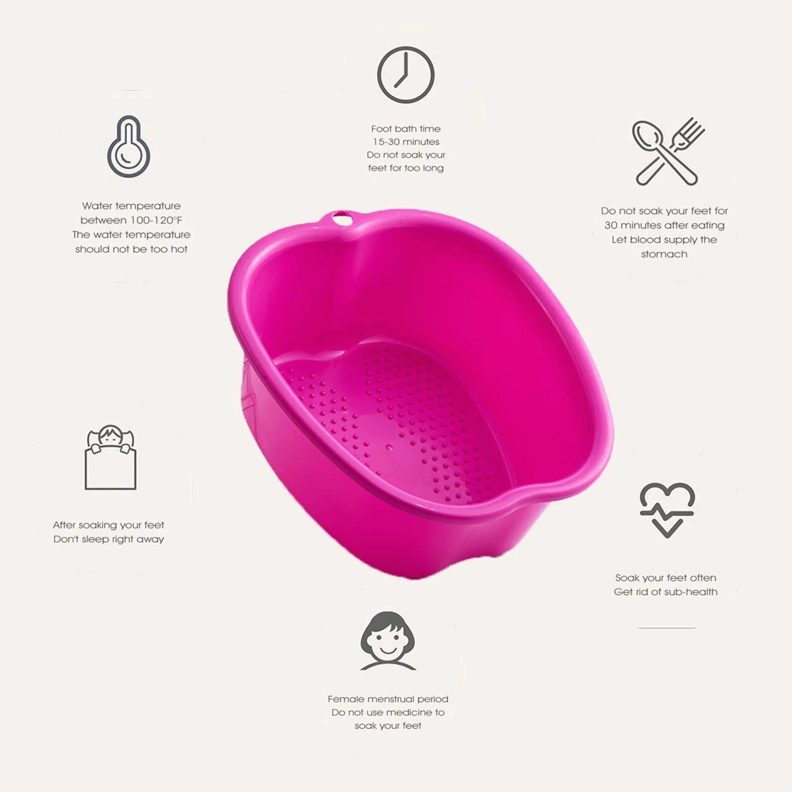 Pediluvio Idromassaggio Grande Plastica Vasca per Pediluvio, Piedi Cura Bagno Spa, per Pedicure Rilassare Disintossicazione e Massaggio, Sbarazzarsi di Calli Cuticole Pelle Morta (Purple)