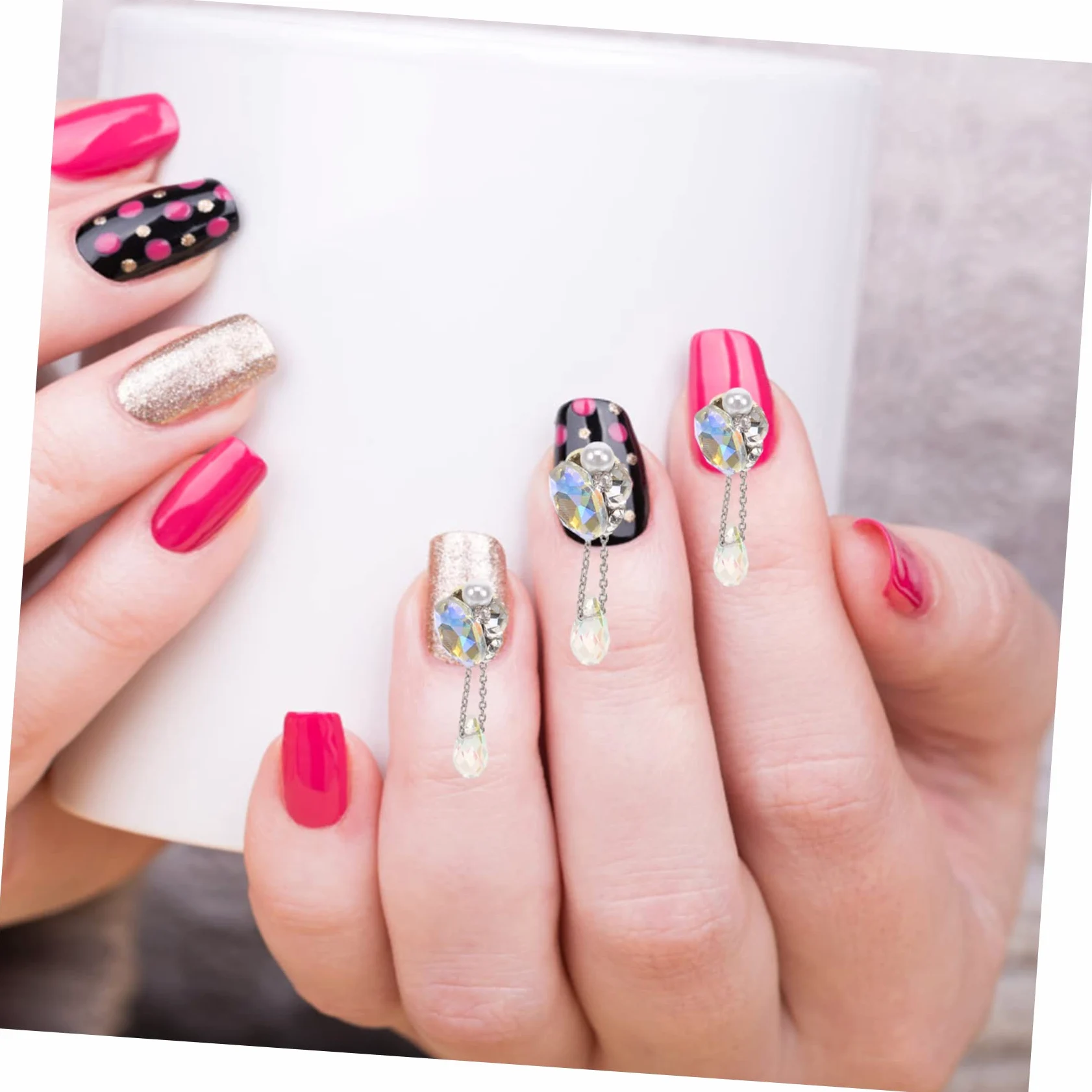 VALICLUD 4 Set Decorazione Con Ciondolo Gioielli Per Realizzare Gemme Da Salone Accessori Per Manicure E Unghie Ciondoli Cristalli Artistici Smalto Per Unghie Ciondoli 5 pezzi*4