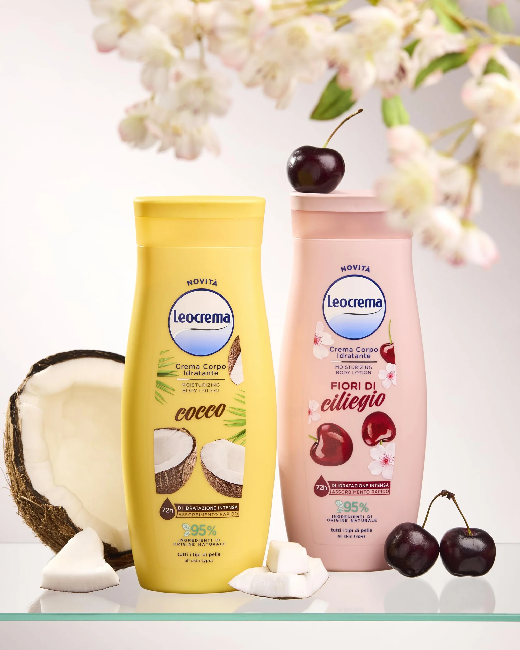 Leocrema Crema Corpo Idratante al Cocco 72H 250ml 95% Origine Naturale