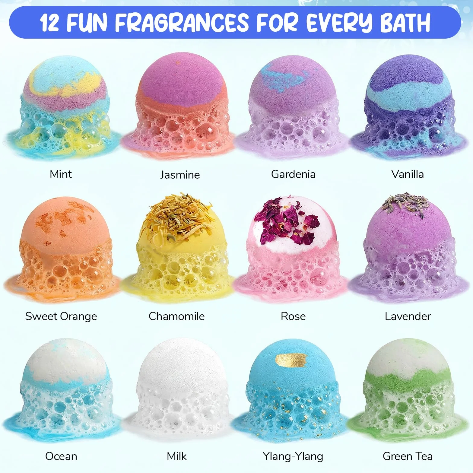 Bombe da bagno con sorpresa, 12PCS Bombe da bagno bambini, bombe da Bagno in Schiuma Organica Naturale, Regali per Ragazzi e Ragazze,bath bomb gift