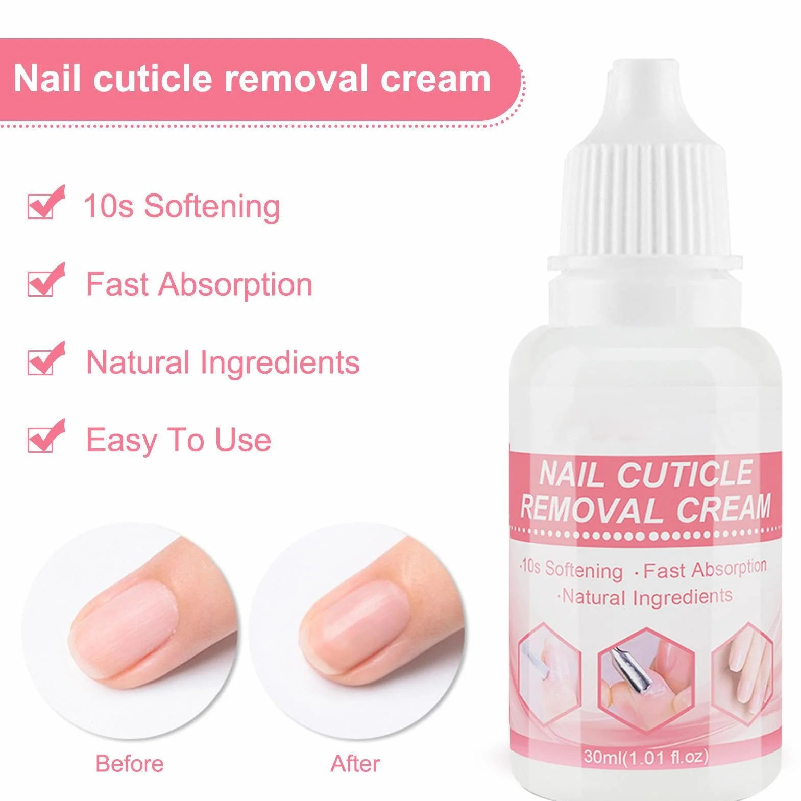 Crema per la rimozione delle cuticole | Kit per la rimozione delle cuticole | Crema rimuovi cuticole emolliente e delicata da 30 ml, ad assorbimento rapido e istantaneo, per mantenere le Skuda