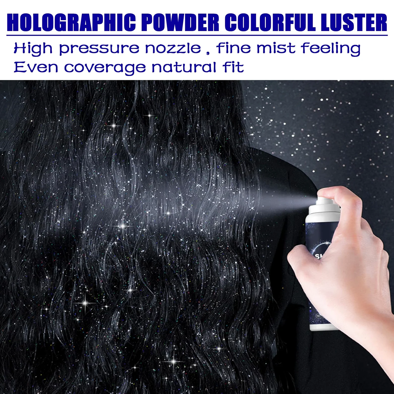 Spray glitterato per capelli e corpo, spray glitterato per corpo e capelli - spray scintillante tutto in uno per feste, kit atomizzatore glitterato per festival con glitter argento (8 bottiglie)