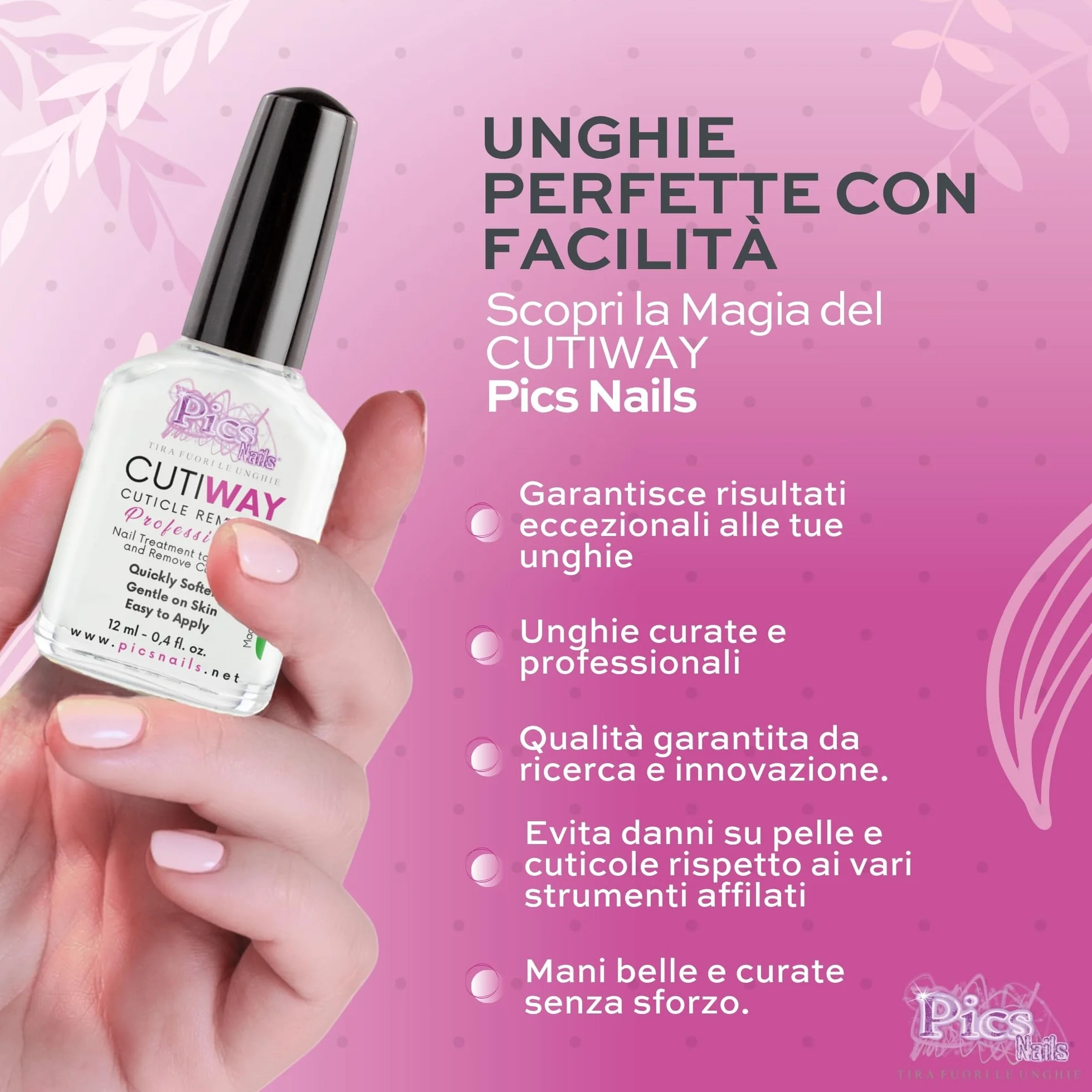 Rimuovi Cuticole Professionale 12 ml – Ammorbidisce e Rimuove Pellicine in 2-5 Minuti – Cuticle Remover Delicato e Profumato – Ideale per Manicure e Pedicure – Risultato Preciso e Unghie Curate