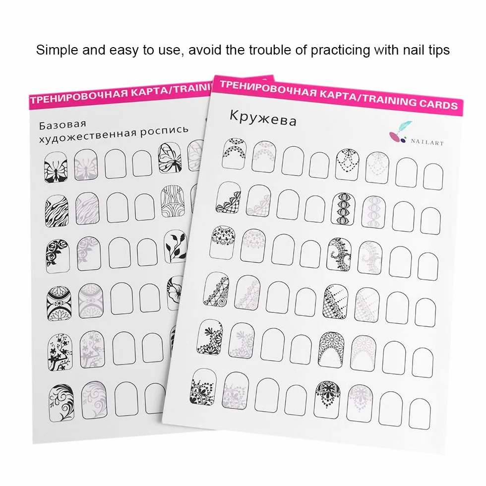 Modello per esercitazione nail art disegno pittura libro di esercizi strumento di apprendimento per principianti modelli intagli linee di diamanti