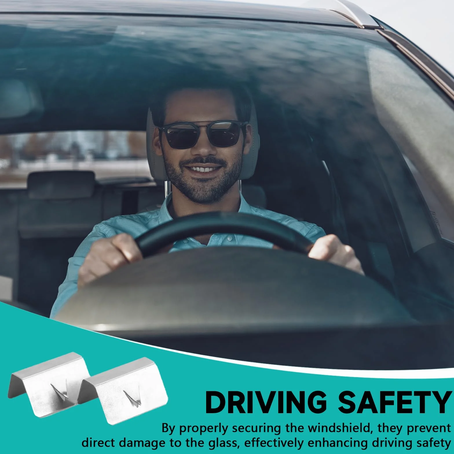 Clip per deflettori d'aria auto in acciaio inox compatibili HEKO G3