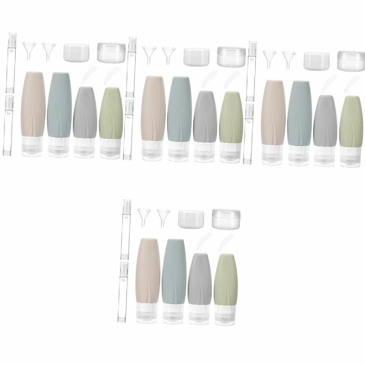Didiseaon 4 Set Set bottiglia in silicone Set di bottiglie riutilizzabili dimensione del viaggio condizionatore bottiglia da viaggio bottiglie da viaggio in silicone Gel di silice