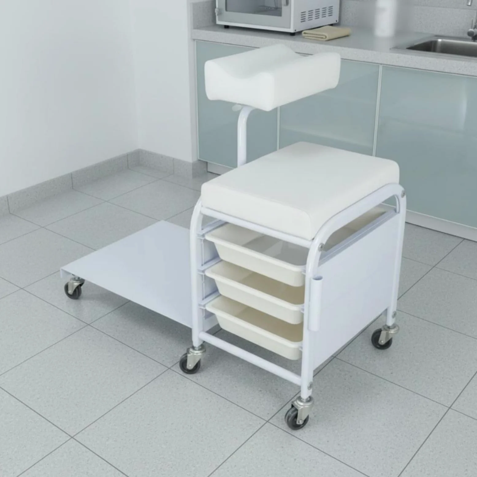 Carrello per Salone di Bellezza Carrello Estetico Trolley Manicure Carrello Unghie Carrello Ciglia con Struttura Salvaspazio Accesso Comodo Ruote a