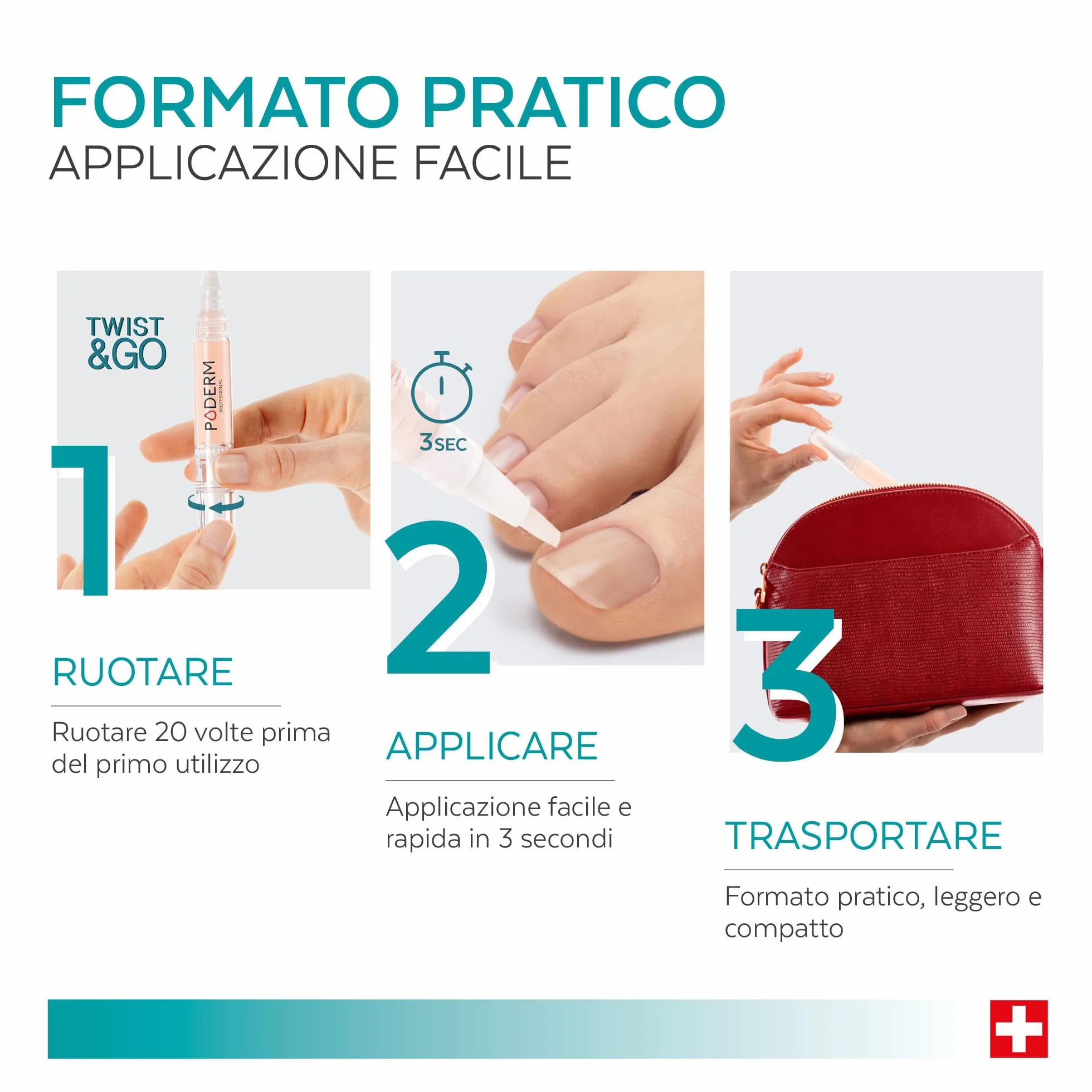 Poderm Penna Siero per il Trattamento della Micosi delle Unghie – Sviluppata da un Podologo – Prodotta in Svizzera – Penna Supplend per la Cura delle Unghie di Mani e Piedi – Trattamento per Infezioni