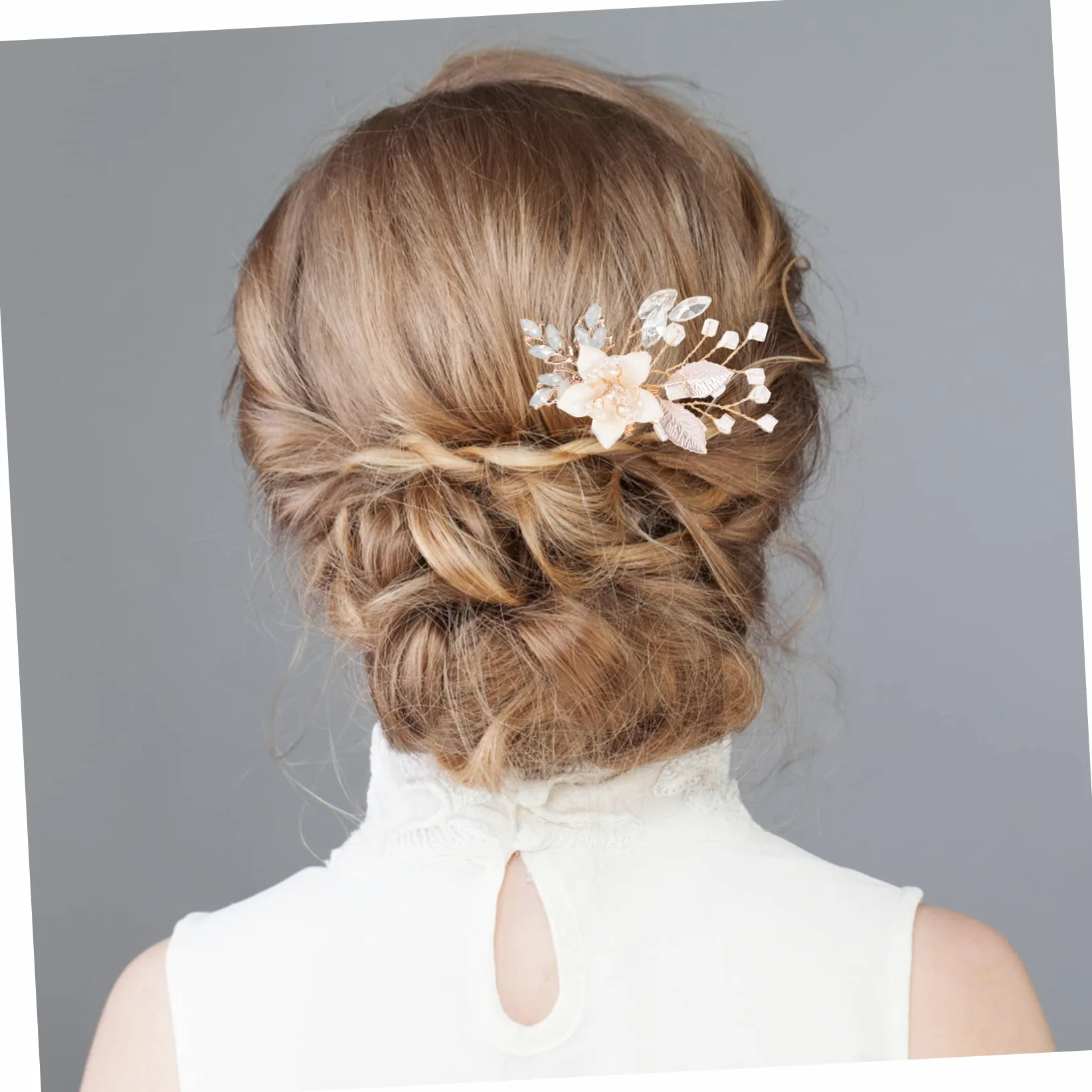 minkissy 5paia Fermaglio Per Con Strass Forma Di Fiore Accessorio Elegante Per Sposa e Cerimonie Confezione Da Leggero e Comodo Da Indossare Decorazione Brillante Per Matrimoni e Feste