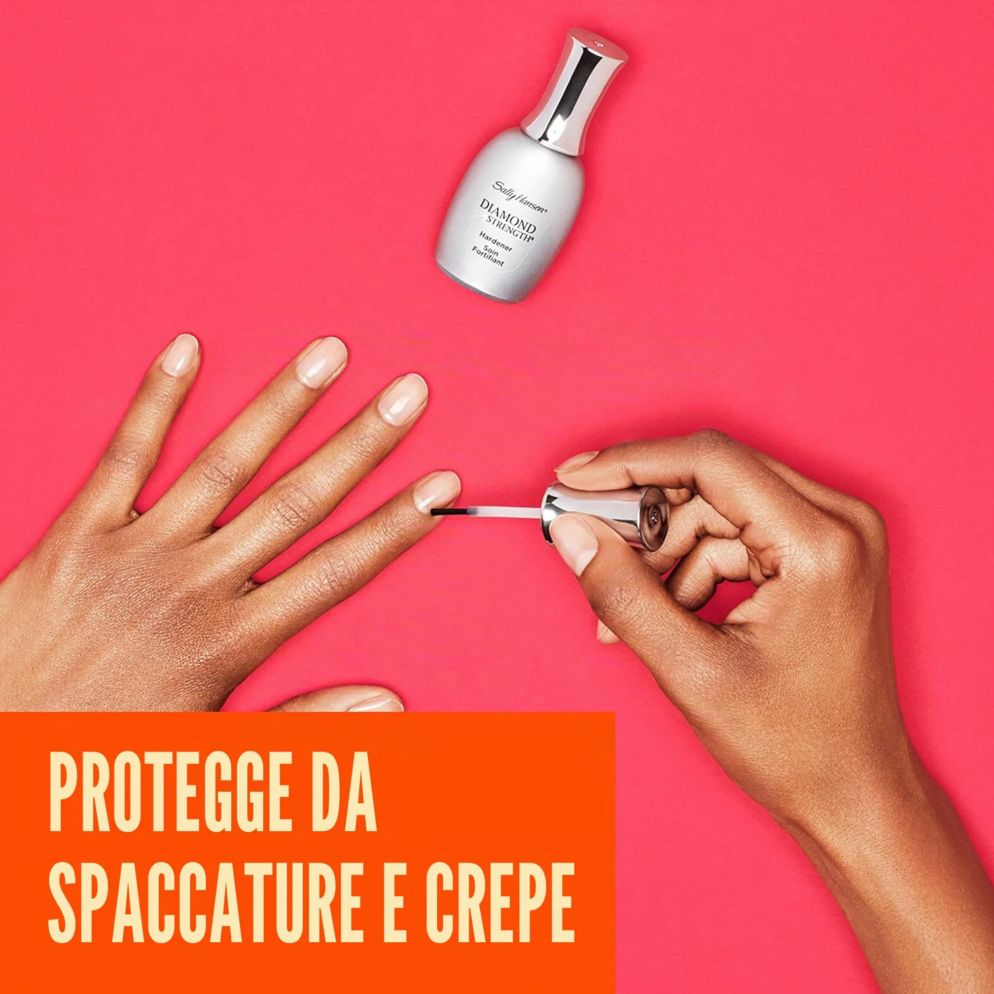 Sally Hansen - Trattamento Rinforzante Diamond Strength per Unghie Deboli - Base Coat Indurente con Micro Diamanti e Titanio - 13,3 ml