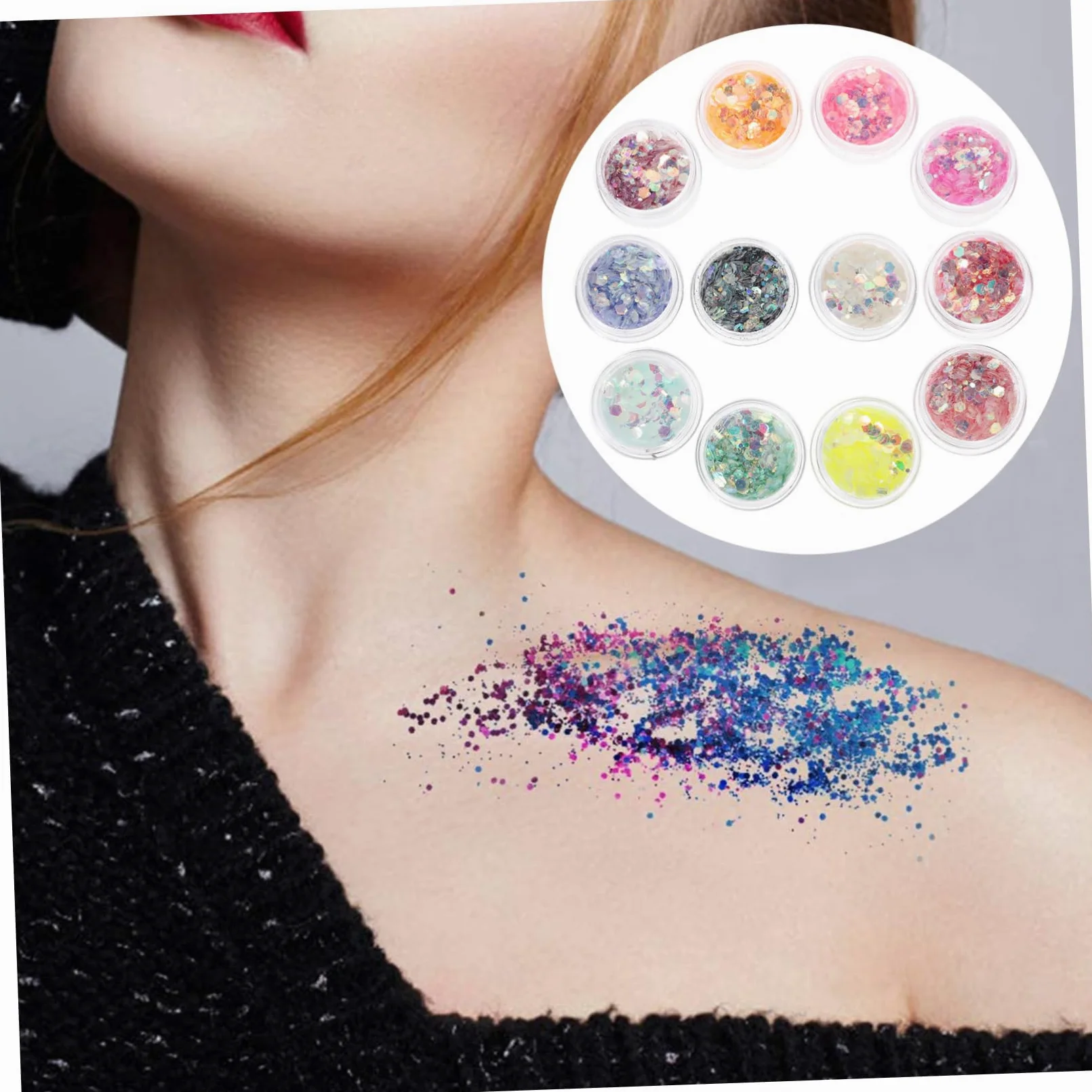 Baluue 2 Set Scintillio Ombretto in Crema Glitterata Spray Glitterato Per Accessori Make up Ombretto Glitter Gel Cosmetico Glitterato Glitter Liquido Per Il Corpo 12 Scatole*2