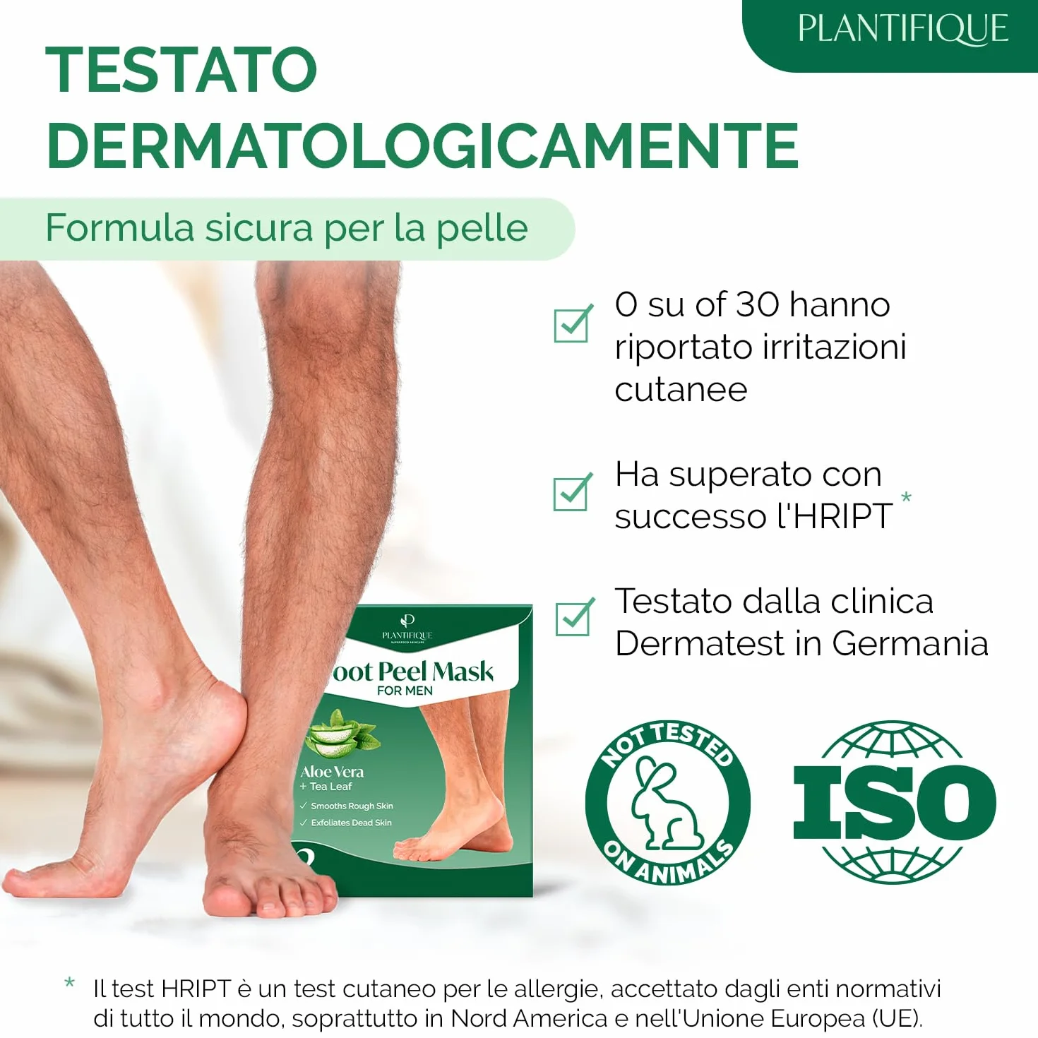 PLANTIFIQUE Maschera Piedi Esfoliante Trattamento Calli Duroni Scrub Piedi Peeling Forte 2 Paia