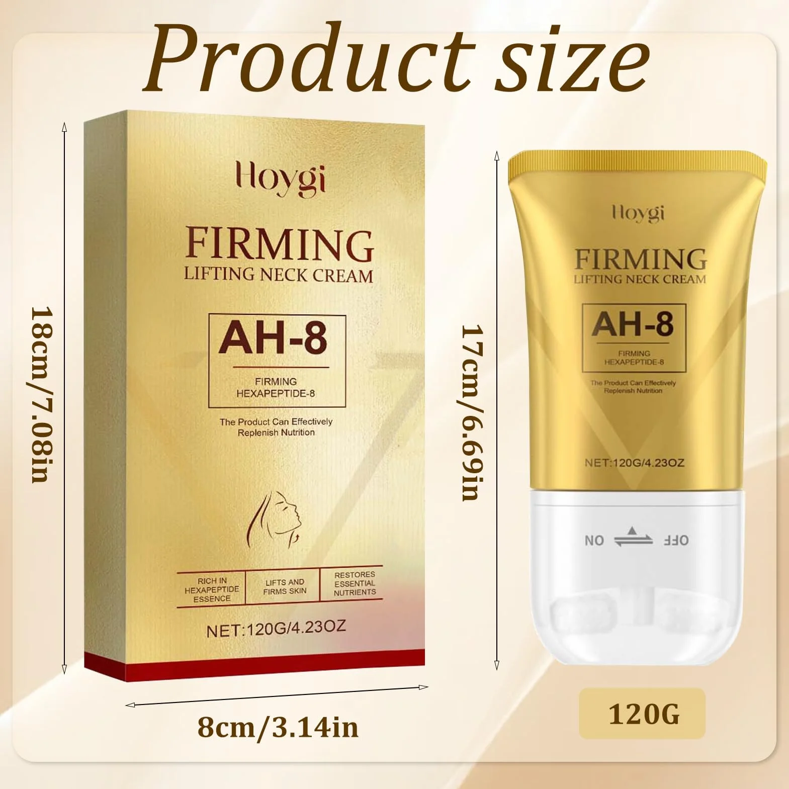 AH-8 Crema Rassodante per il Collo, Firming Neck Cream, Con Massaggio a Doppio Rull, Crema Collo e Décolleté Lifting per Rilassamento Cutaneo, Idratante, Ridurre Rughe