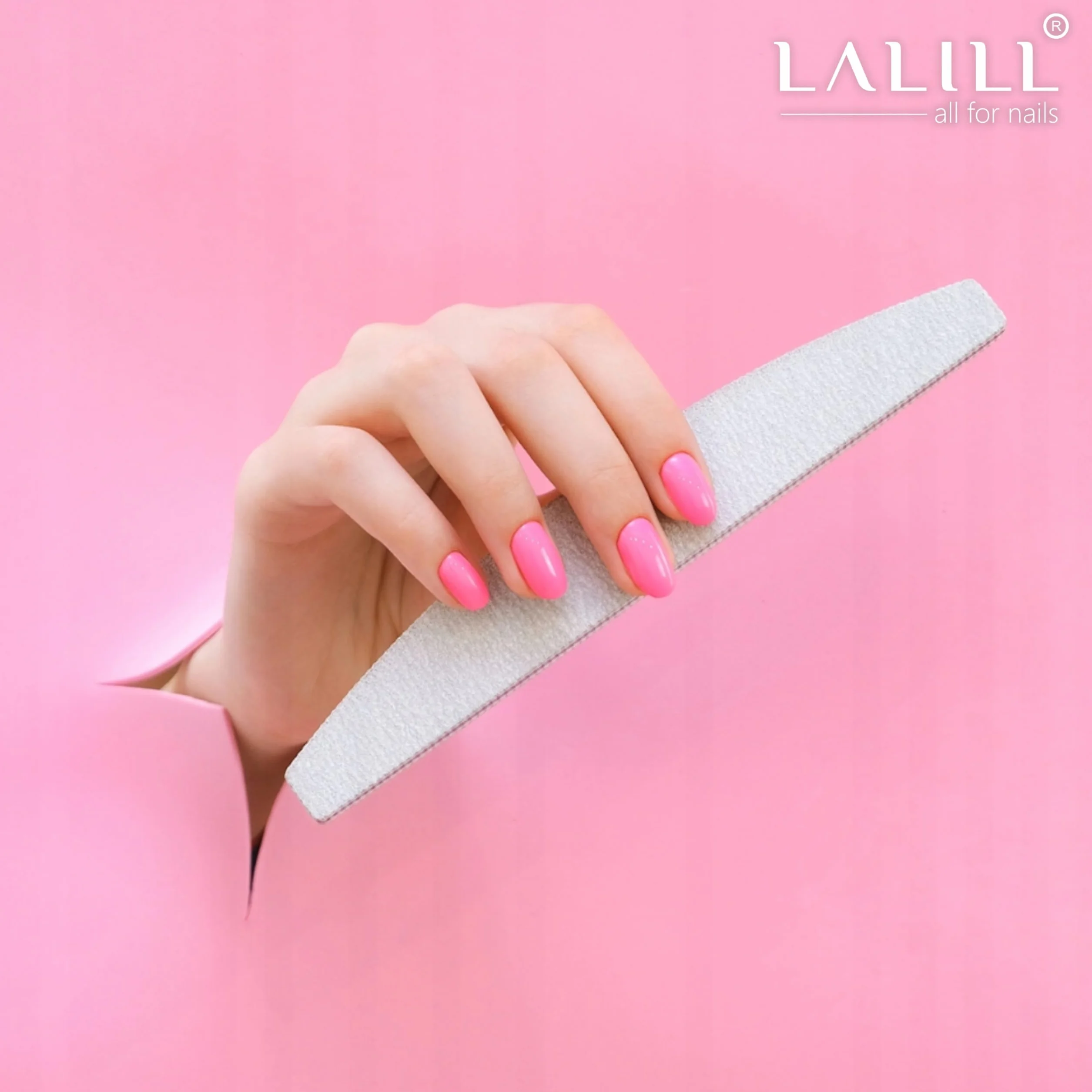 LALILL Lima per Unghie 50 Pz. 100/180 Grit, Mezza Luna Zebra - Bifacciale, Monouso - Professionale