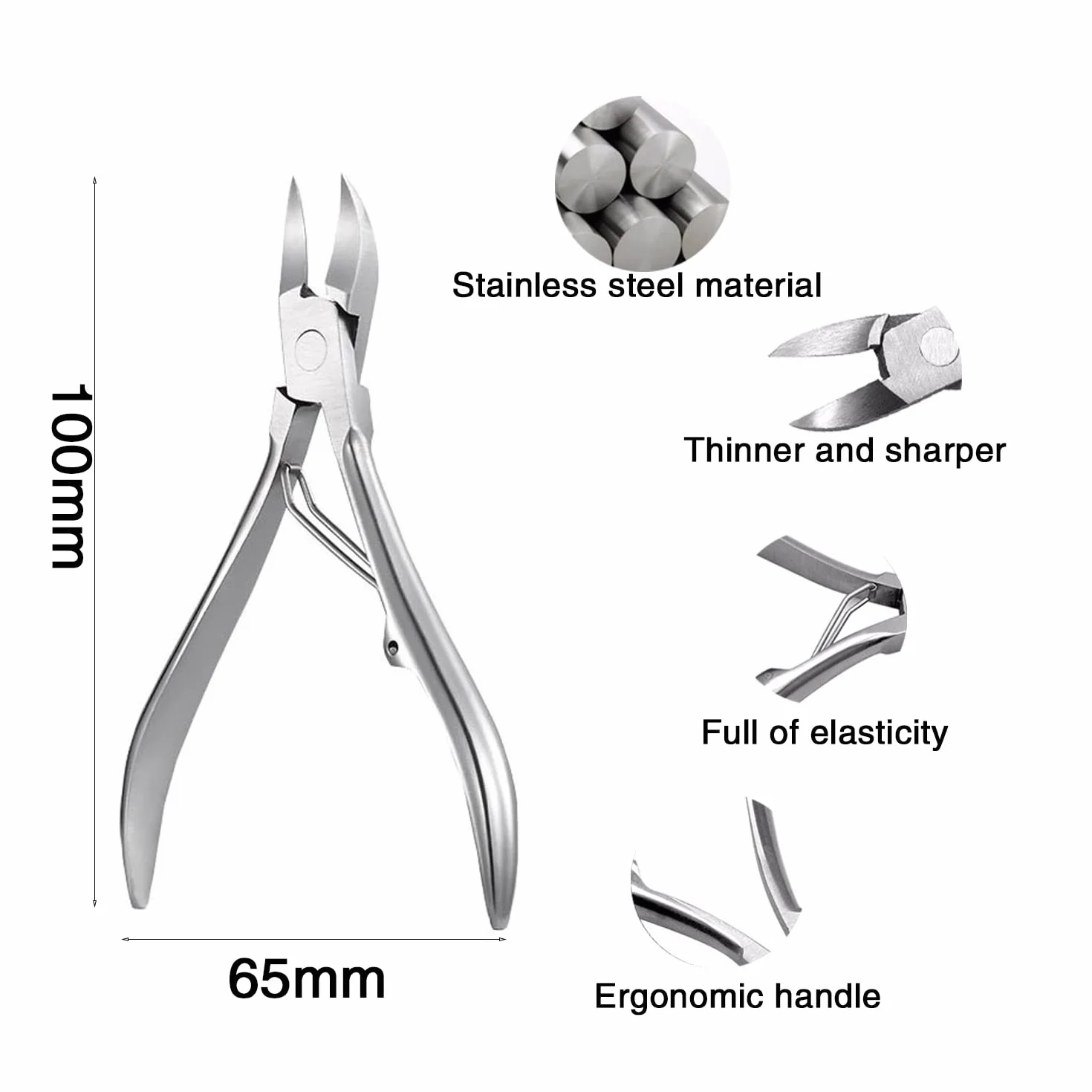 Tronchesino Unghie Piedi Professionale, Tronchesi per Cuticole，Tronchese Unghie Acciaio Inox in Acciaio Inox,per Unghie Spesse, con Funghi, Incarnite