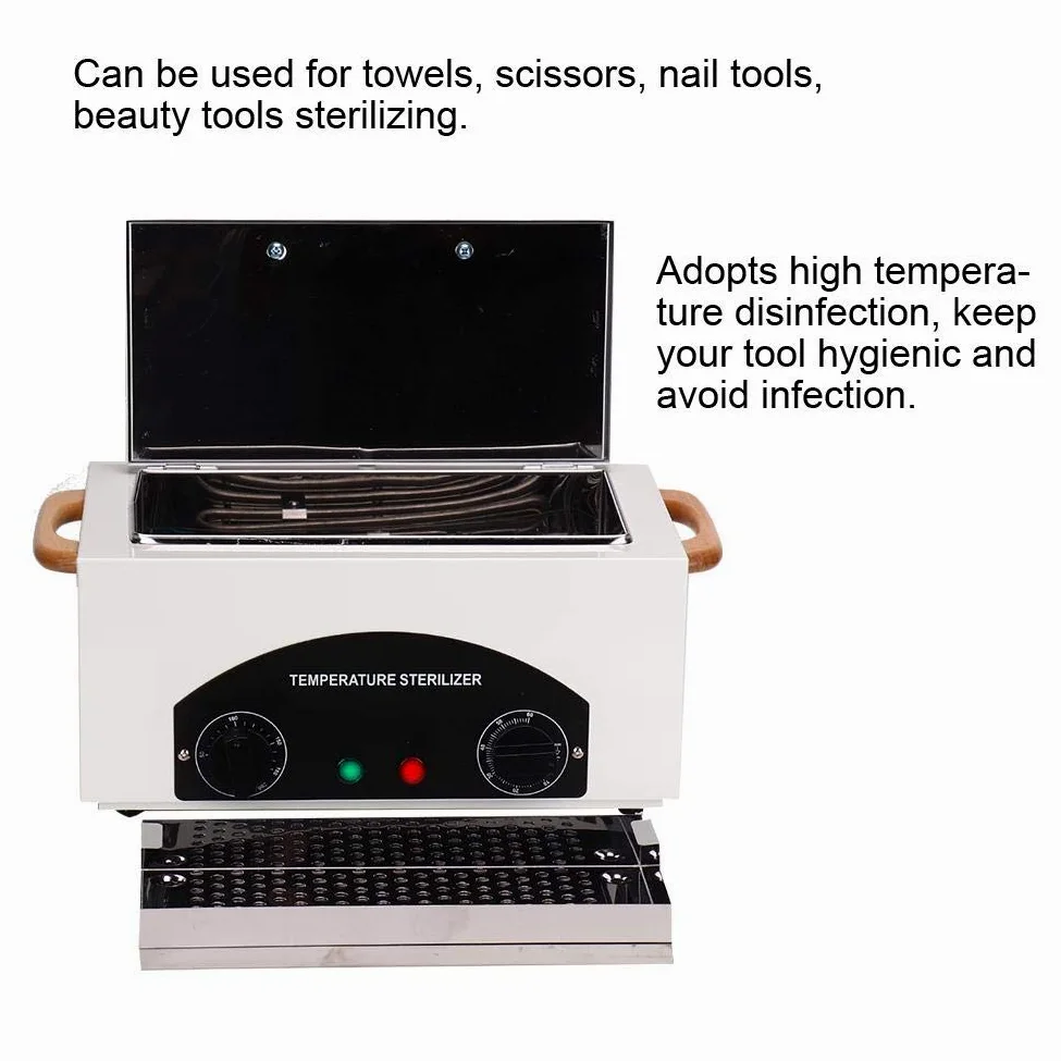Strumento sterilizzatore, nail art strumento sterilizzatore per manicure ad alta temperatura per salone bellezza parrucchiere studio casa Pulitore a ultrasuoni Vaschetta Professionale Pulizia Protesi