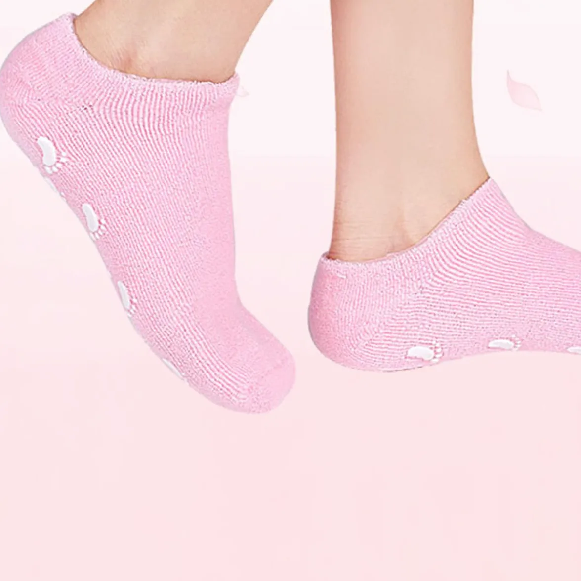 Calze Umidificanti Piedi Spa 3 Paia Cotone Poliuretano | Riutilizzabili e Confortevoli, Uso Domestico e Hot Wax Therapy, Gel Integrato