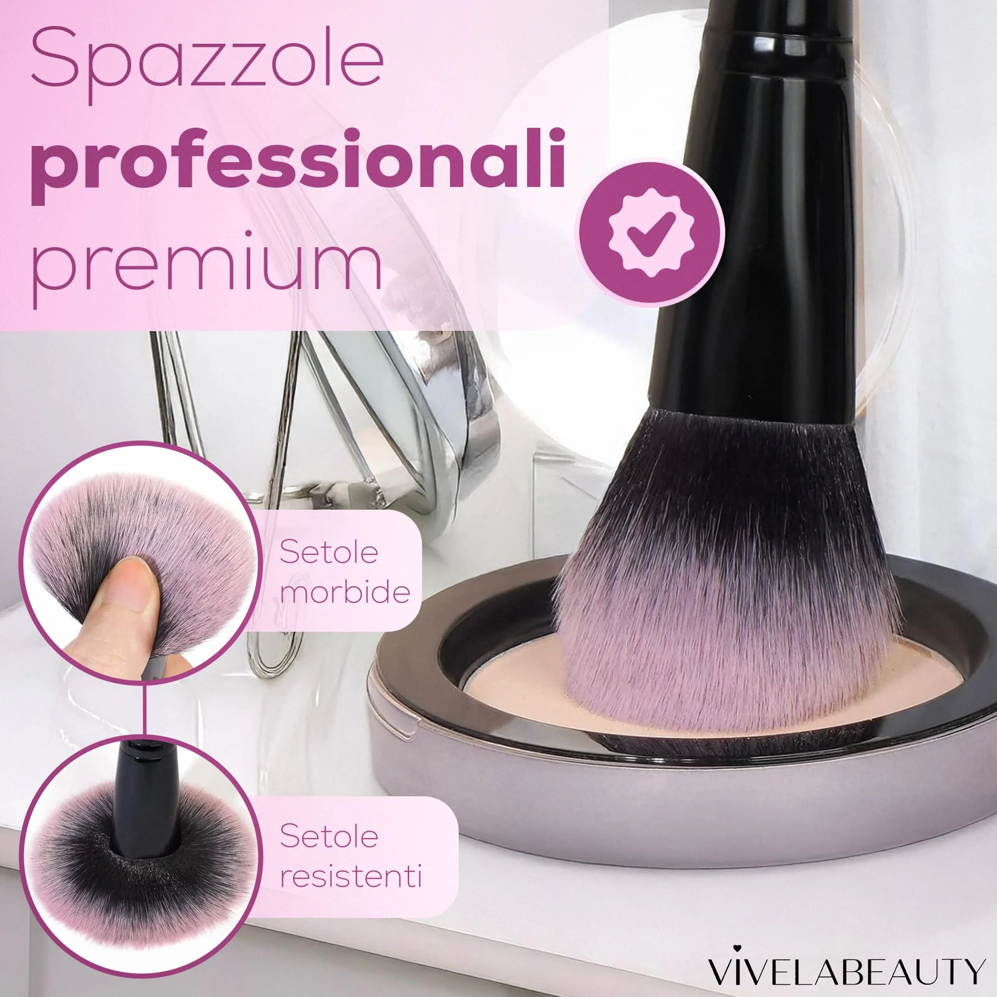 Set Pennelli Make Up 18 Premium synthetic pennello trucco, Kit professionali per fondazione cipria fard ombretto, Pennelli make up, Pennelli trucco make up, Ideale per regalo Compleanno San Valentino.