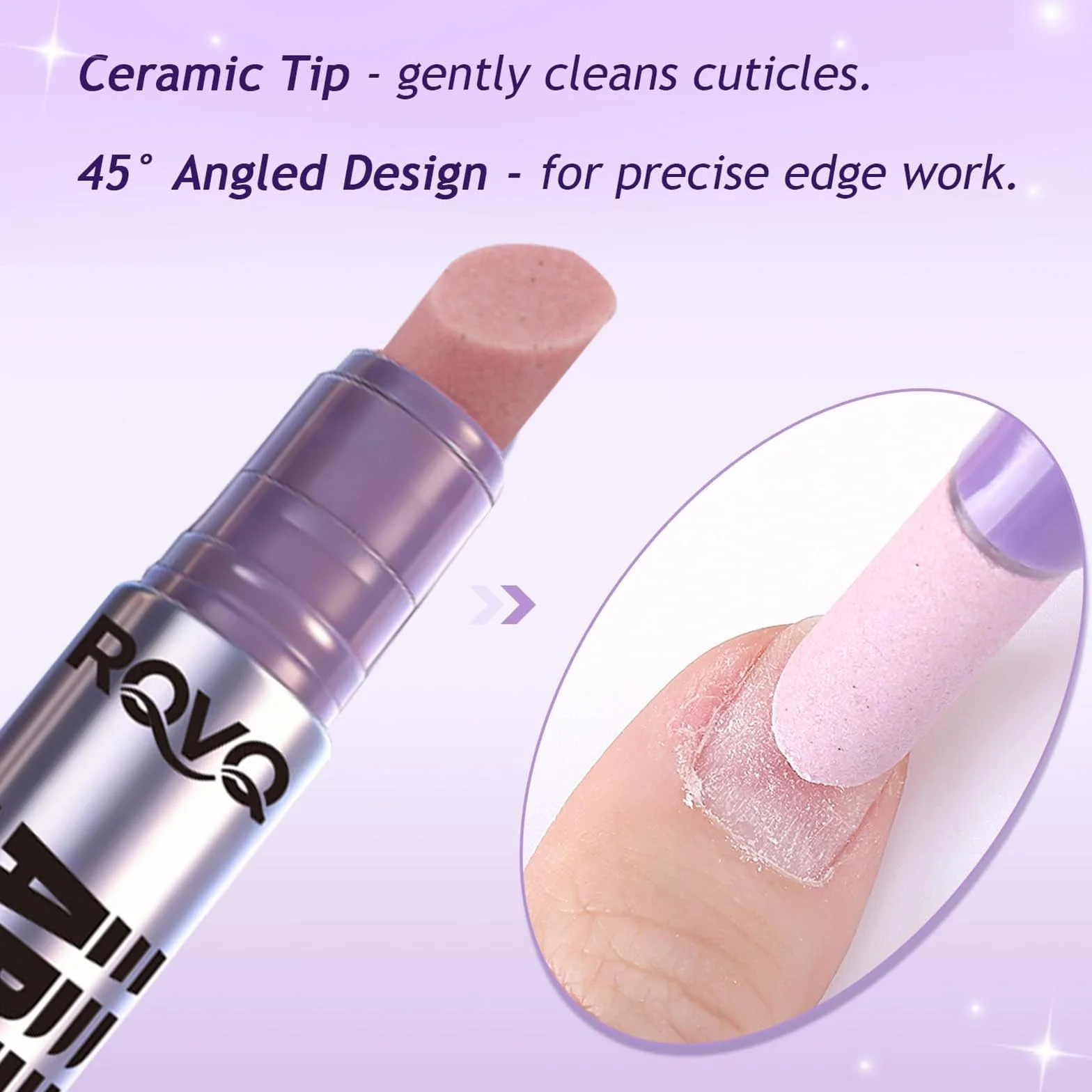 Penna 4-in-1 per Cuticole con Olio, Rimuovi Cuticole in Ceramica & Olio in una Penna, Penna Levigante per Unghie per Pellicine, Ripara, Nutre, Rafforza Cura Quotidiana delle Unghie (2 pezzi)