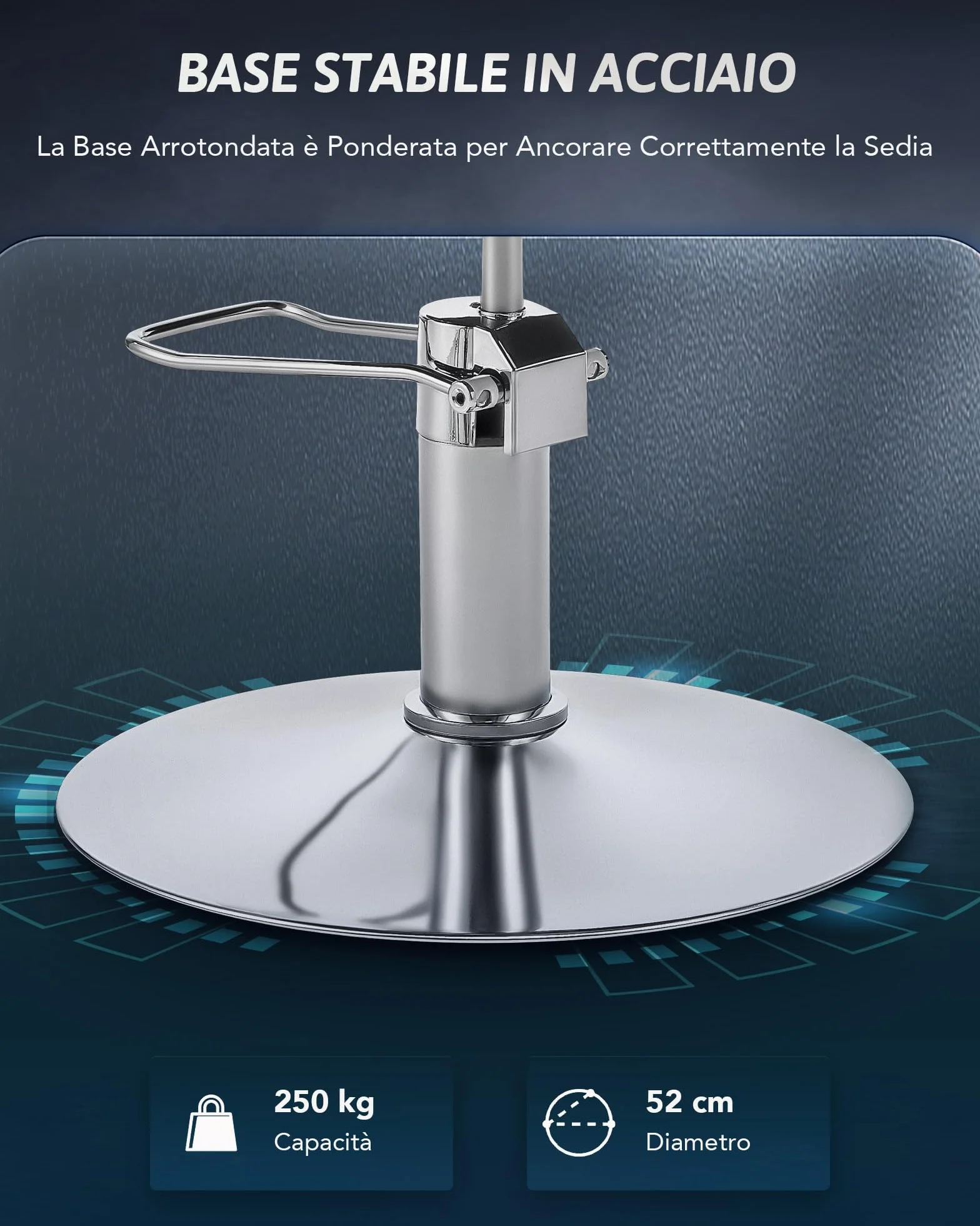 CO-Z Poltrona da Parrucchiere Sedia da Barbiere Classica con Girevole a 360° e Altezza Regolabile 15 cm Pompa Idraulica Capacità 250 kg per Parrucchiere Salone di Bellezza Tatuaggi