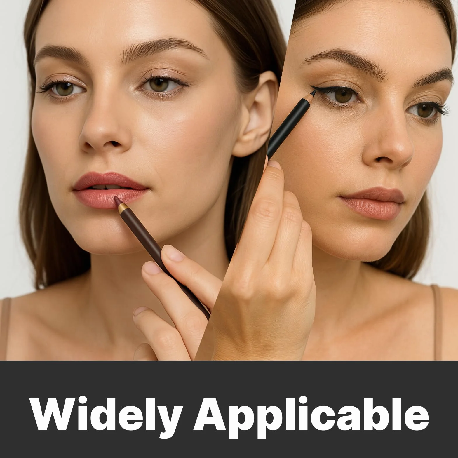 Temperamatite Trucco 3 Pezzi, Temperino Doppio per Matite Kajal/Eyeliner, Portatile con Contenitore