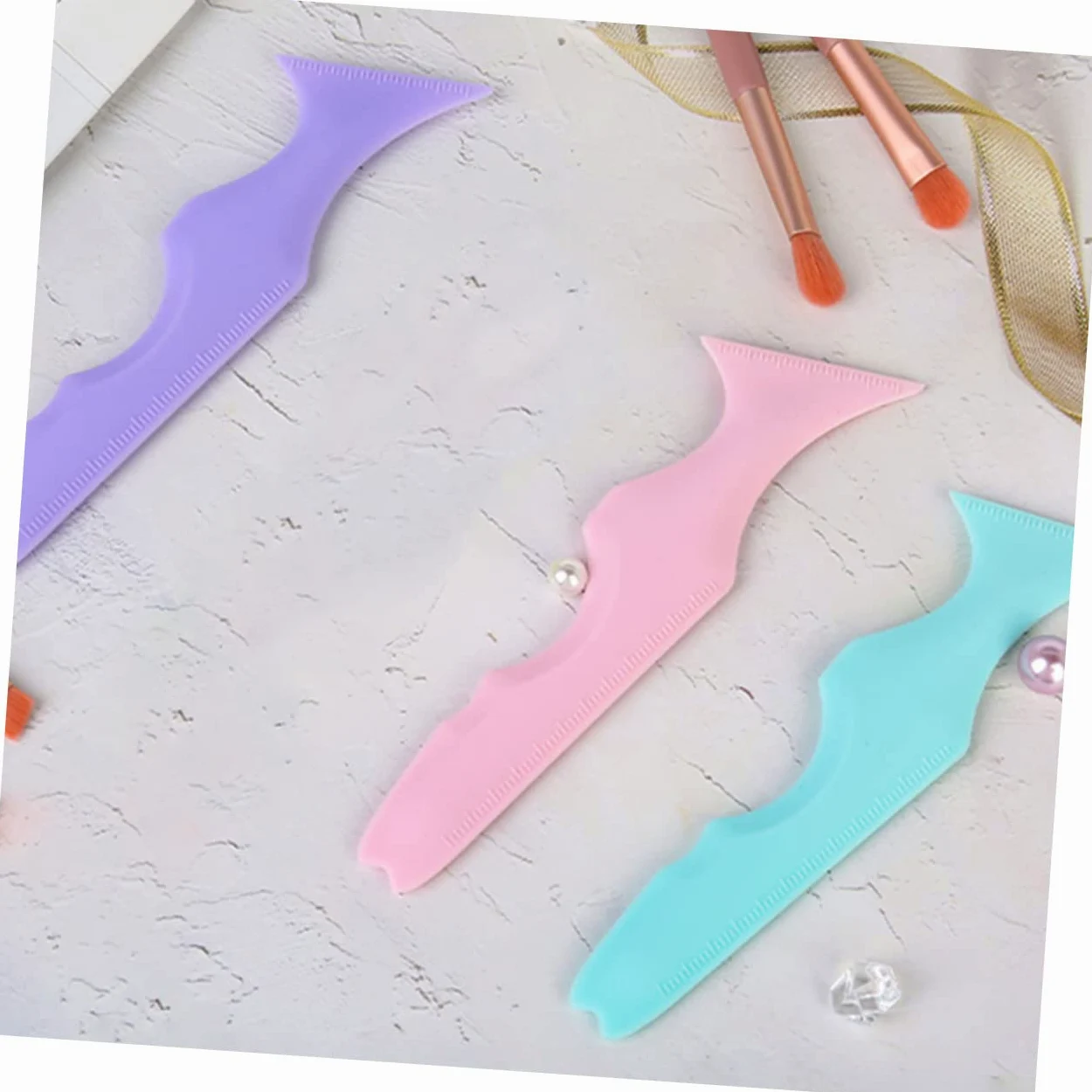 Housoutil 6 Pz Righello Di Bellezza in Silicone Forniture Per Il Trucco Stencil Per Eyeliner Per Gli Occhi Strumento Per Stencil Per Eyeliner Ombretto Pigro Gel Di Silice Cosmetico Carlo