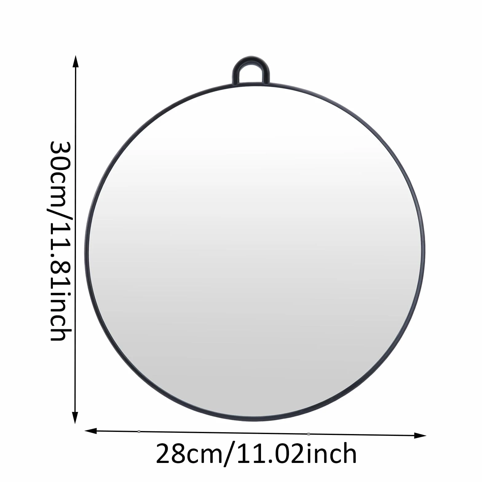 Specchio da Parrucchiere Professionale Portatile Nero Rotondo 28 cm
