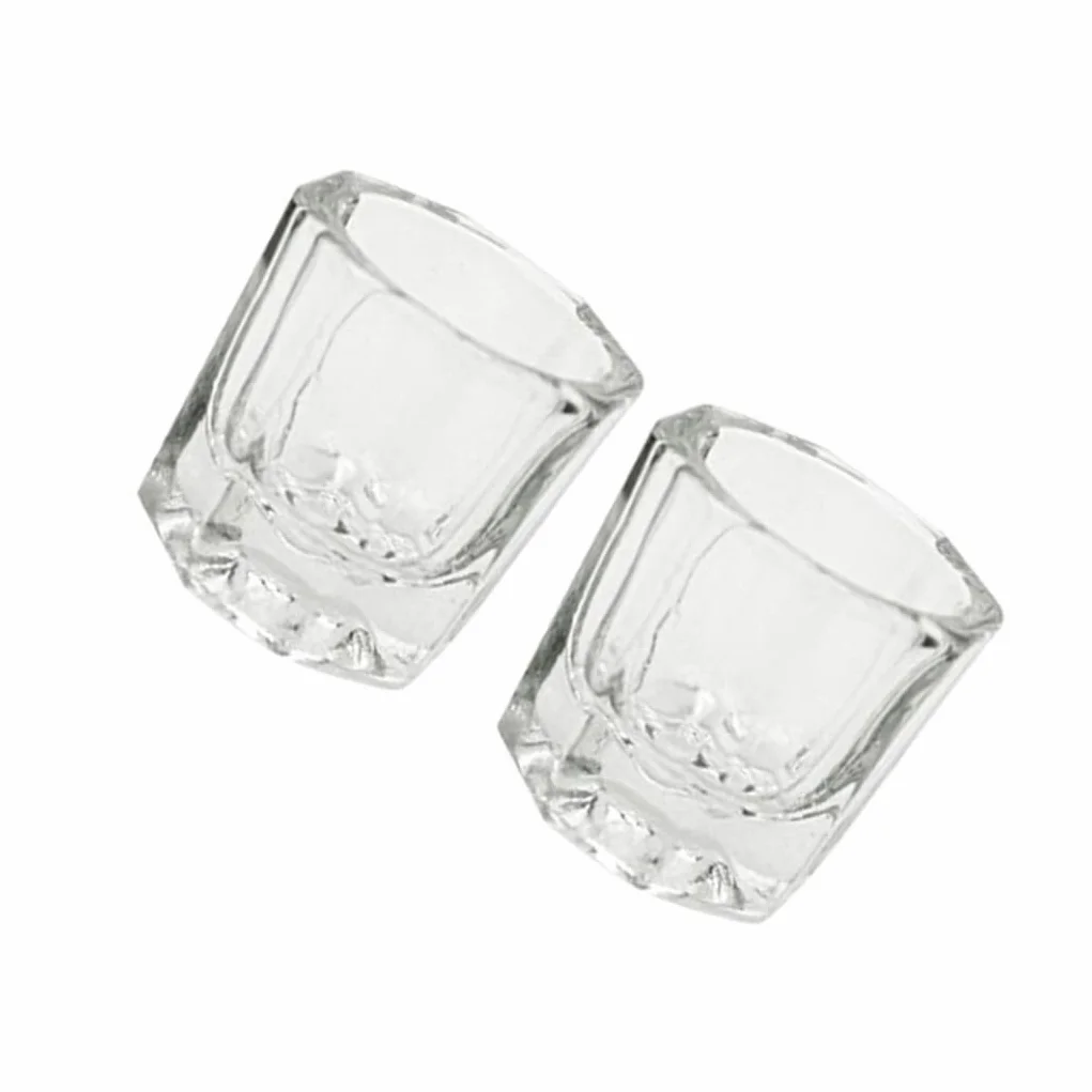 2 pezzi bicchieri per liquidi acrilici per unghie piatto per polvere bicchieri di di ricambio strumenti per vetreria lucidante (ottagonale) piatto per polvere dappen bicchieri di d
