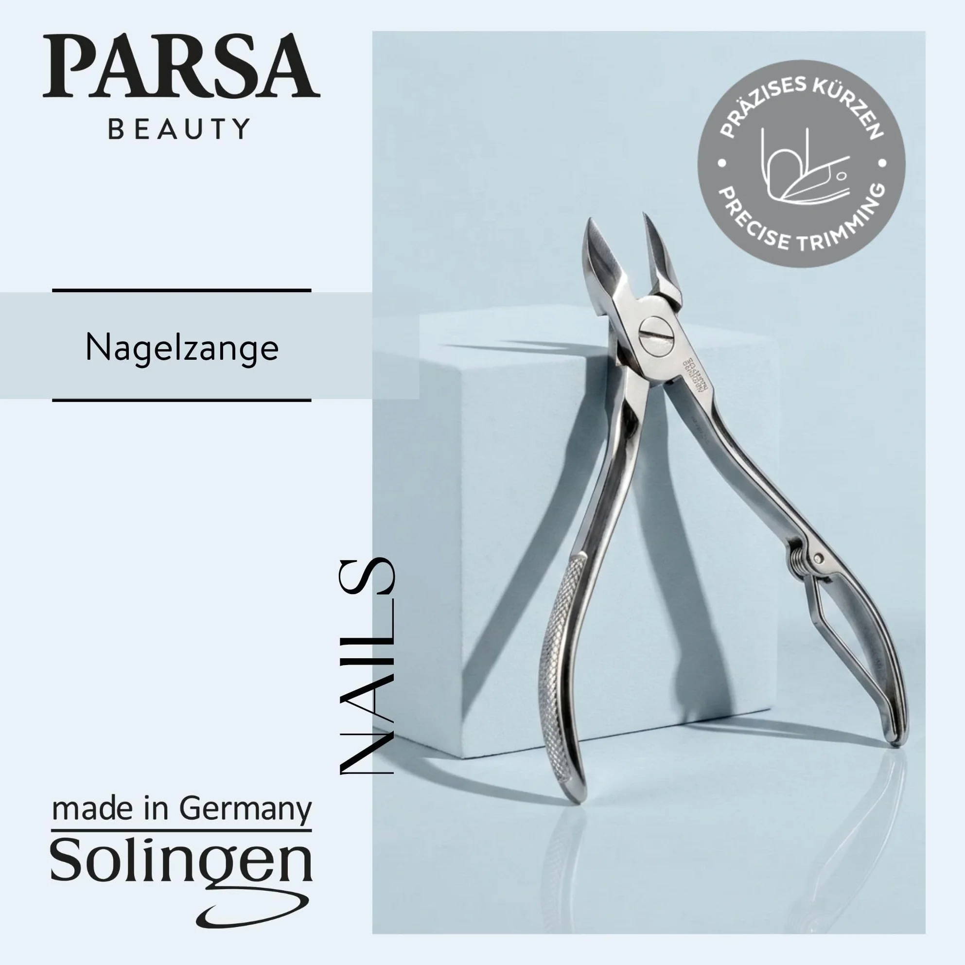 PARSA Beauty Tronchesina professionale per accorciare le unghie di mani e piedi senza sforzo, veloce e preciso, Made in Solingen Germany