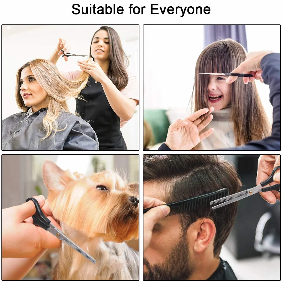 Forbici Parrucchiere Professionali Set Acciaio Inossidabile per Capelli Barbiere Taglio e Sfoltire