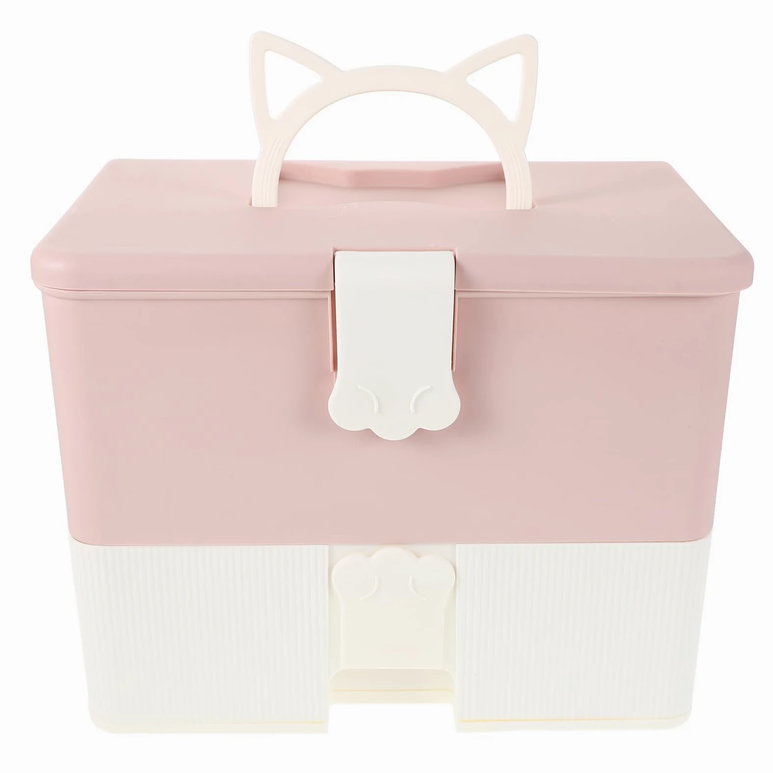 CALLARON Valigetta Smalti Rosa Doppio Strato Plastica Grande Capacità | Organizzatore per Manicure, Adatta a Strumenti Unghie e Gel, Spazio Ampio per Corsi e Tecnici