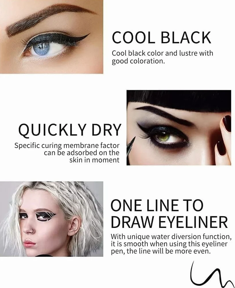 Colorato Gel eyeliner matite penna set, 6 pezzi Eyeliner impermeabile Labbra Liner Ombra d'occhio Matite sopracciglia Pen Eye Makeup ﻿ (Combinazione 4)