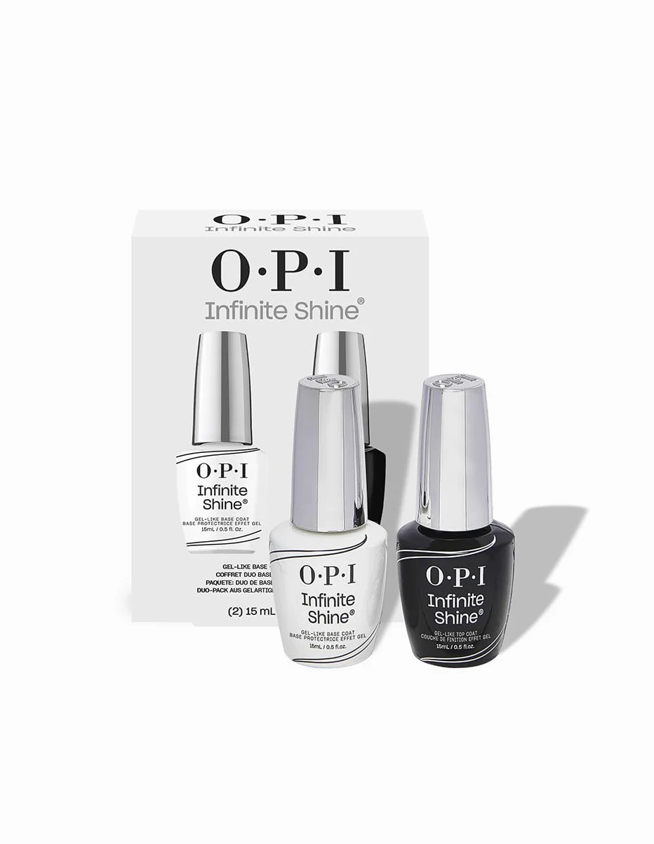 OPI Infinite Shine Malaga Wine | Kit Smalto + Base & Top Coat | Rosso Elegante | Smalto Semipermanente a Lunga Durata | 3x15ml