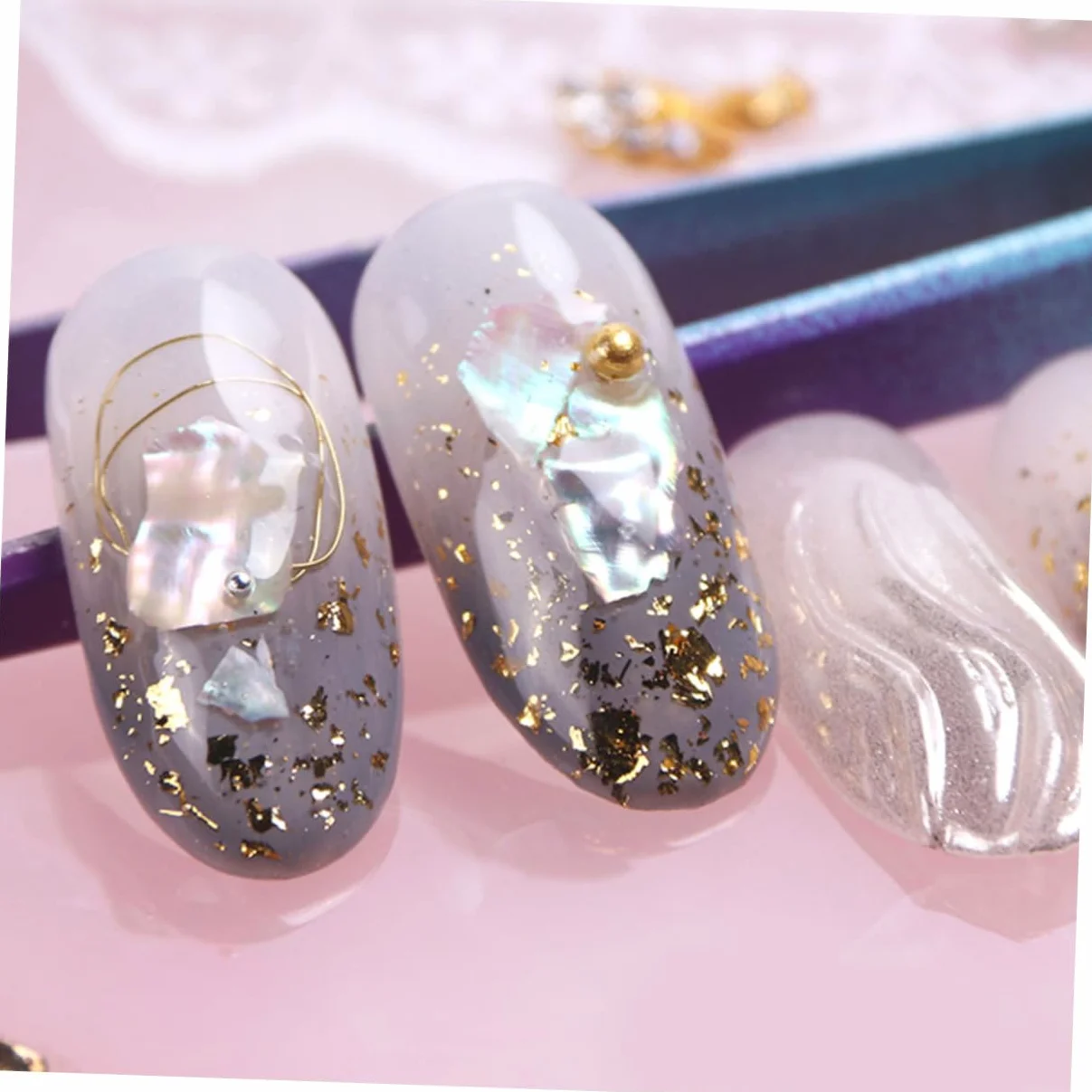 Didiseaon 3 Set Toppa Glitterata Per Unghie Punte Per Trapano Per Unghie Fascino Fiocco Decorazioni Unghie Decorazioni Per Unghie Accessori Chiodatrice Decorazione Delle Unghie 3 Scatole*3