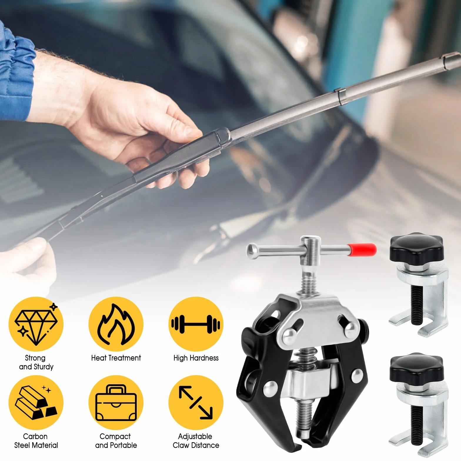 Estrattore per Braccio Tergicristallo 3 Pezzi, Strumento Rimozione Tergicristallo Auto (9-30mm)