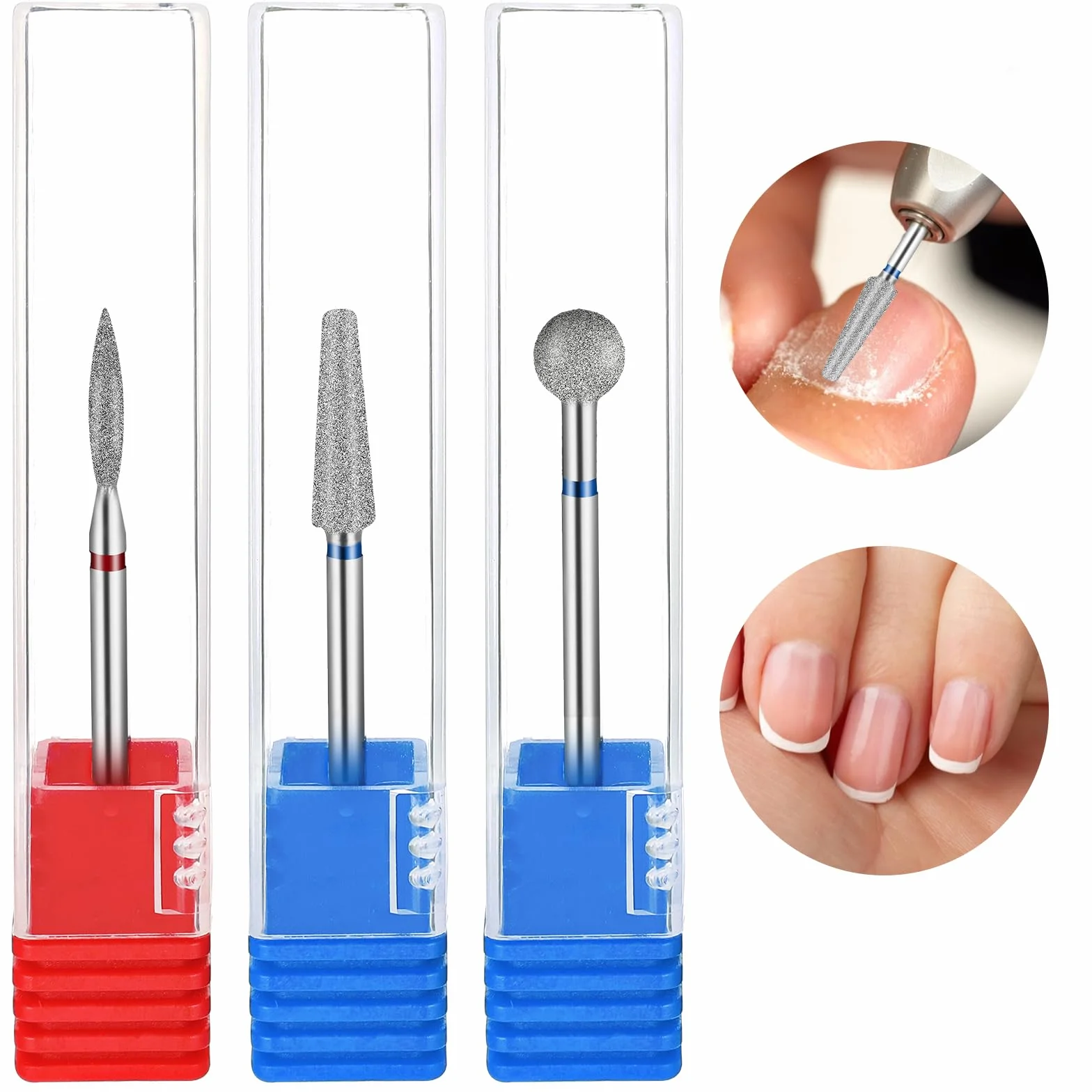 Qianyu Set 3 punte per fresa unghie lega tungsteno metallo duro professionali manicure pedicure